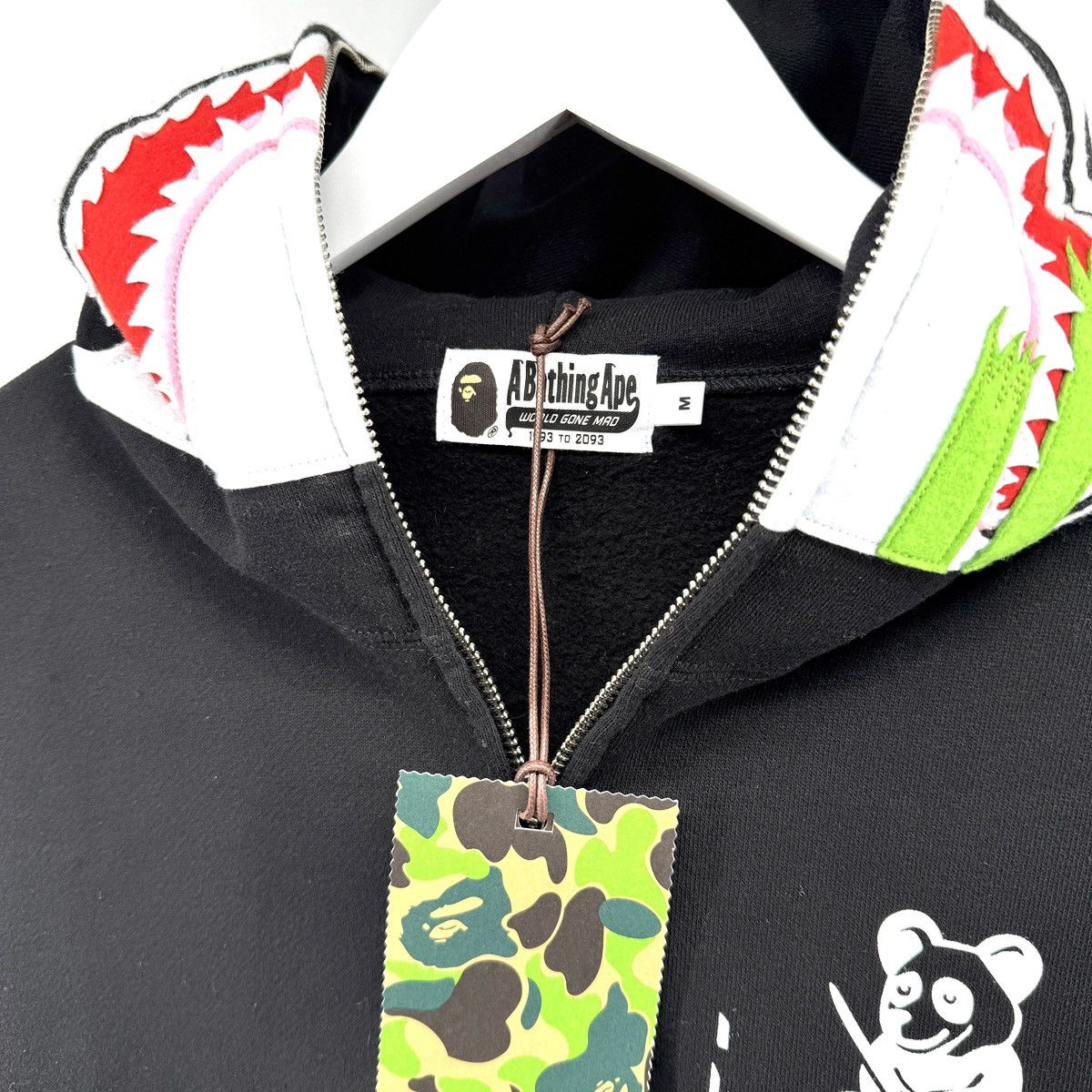 Bape Bape Panda Shark Zip Up Hoodie Size Medium Size US M / EU 48-50 / 2 - 3 Thumbnail