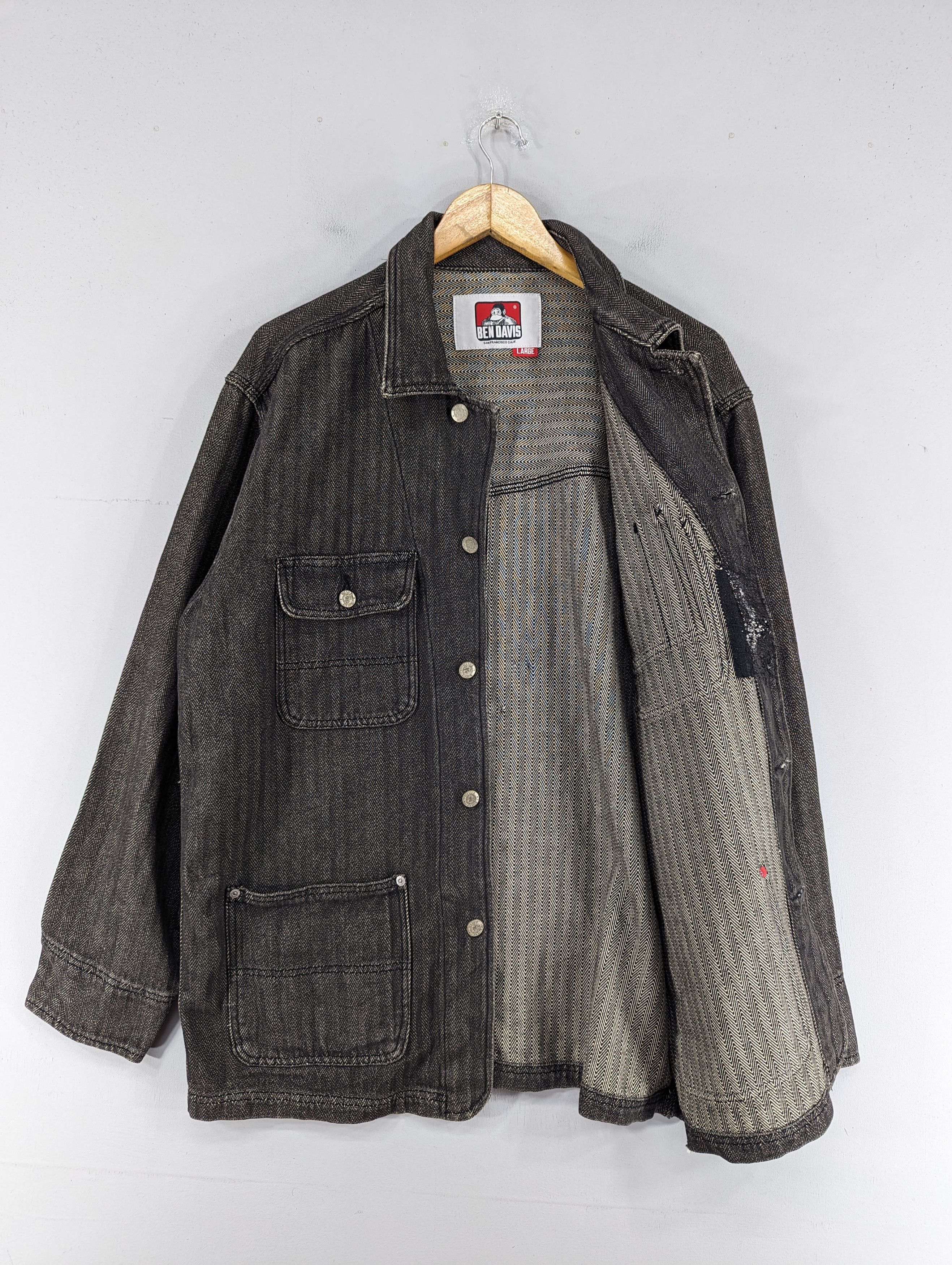 Ben Davis Vintage Ben Davis Distressed Herringbone Chore Jacket Size US L / EU 52-54 / 3 - 13 Thumbnail