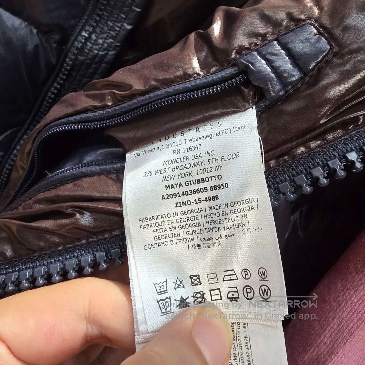 Moncler Moncler Size3 MAYA dark blue hooded down jacket Size L / US 10 / IT 46 - 6 Thumbnail