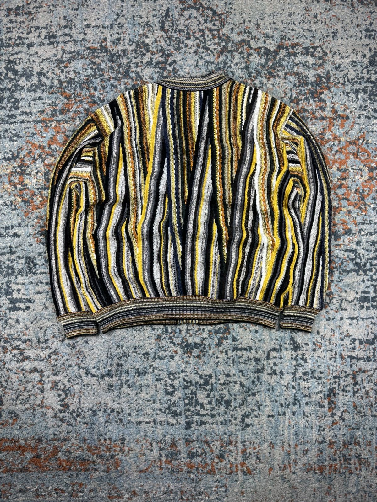 Carlo Colucci × Vintage Vintage 90s Carlo Colucci crazy cardigan coogi style Size US L / EU 52-54 / 3 - 2 Thumbnail