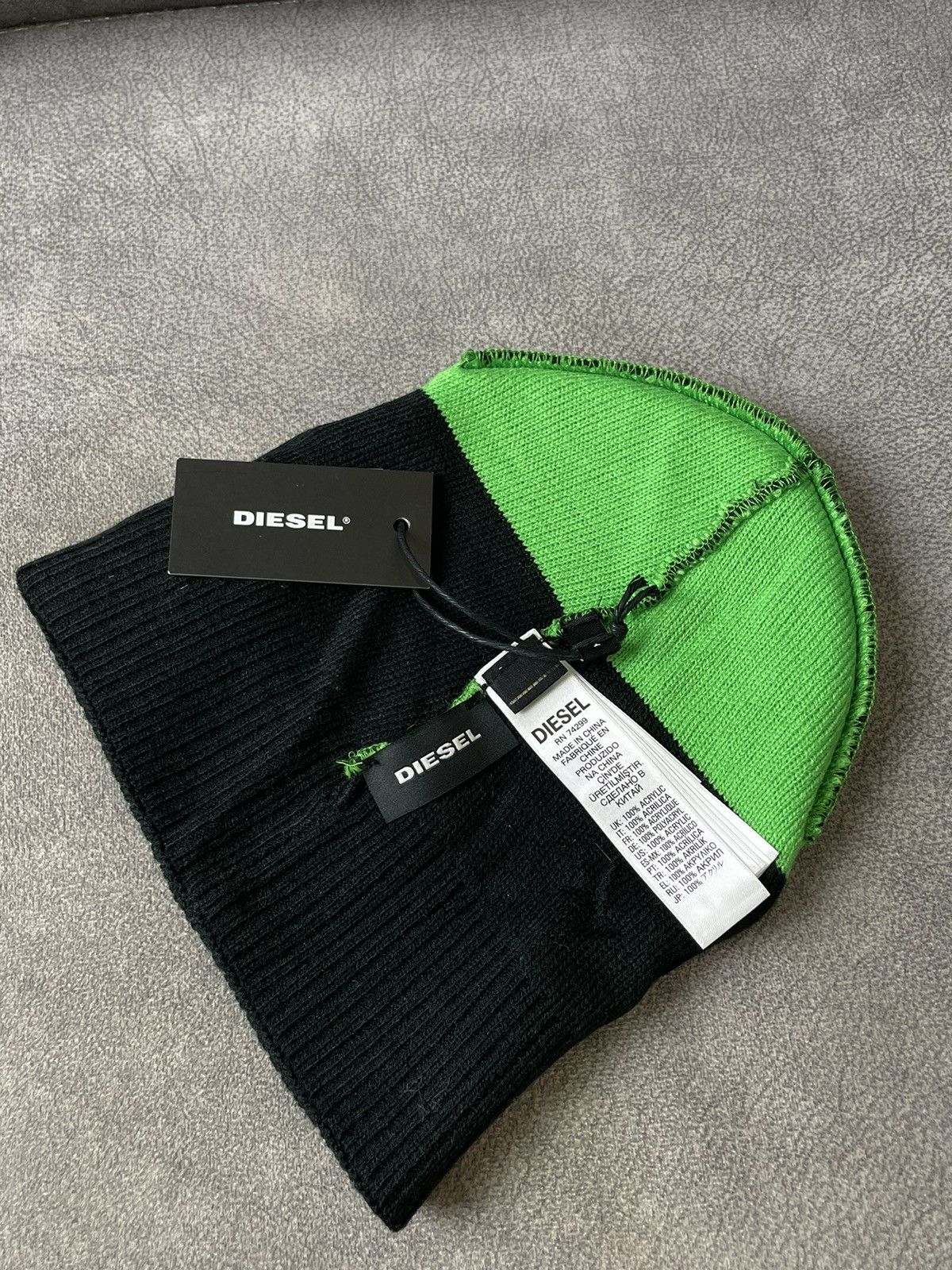Diesel Diesel Black Logo Beanie Hat Size ONE SIZE - 3 Thumbnail