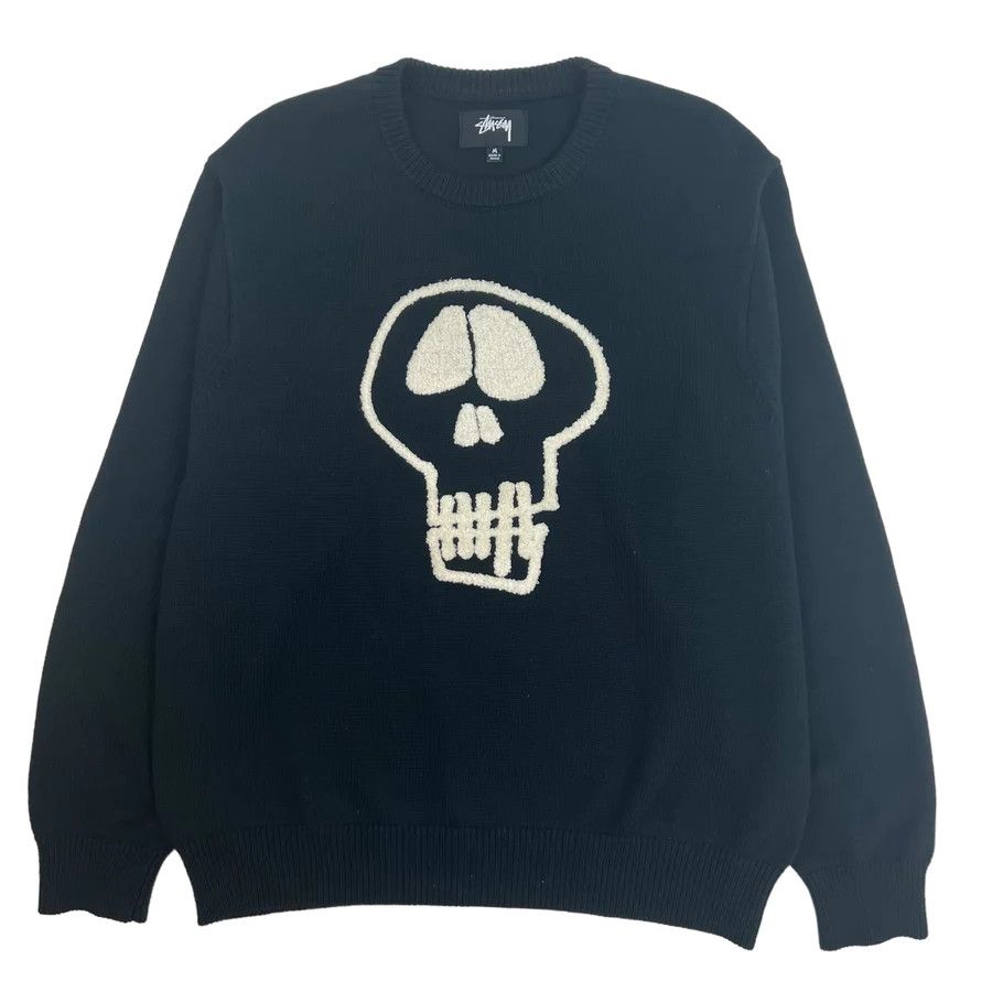 image of Stussy Skull Sweater Black, Men's (Size Medium)