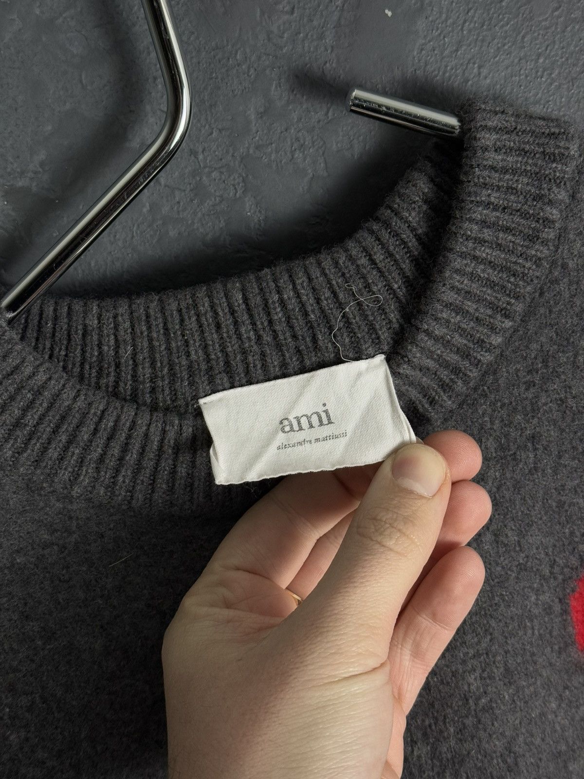 AMI AMI PARIS ADC Logo-Intarsia Virgin Wool Sweater Size US S / EU 44-46 / 1 - 7 Thumbnail