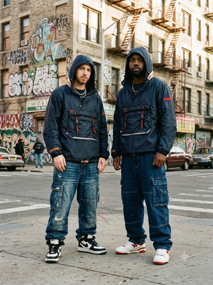 Ecko Unltd. Fire Y2K Ecko Pullover Windbreaker Anorak Steep Tech Style Size US XL / EU 56 / 4 - 1 Thumbnail