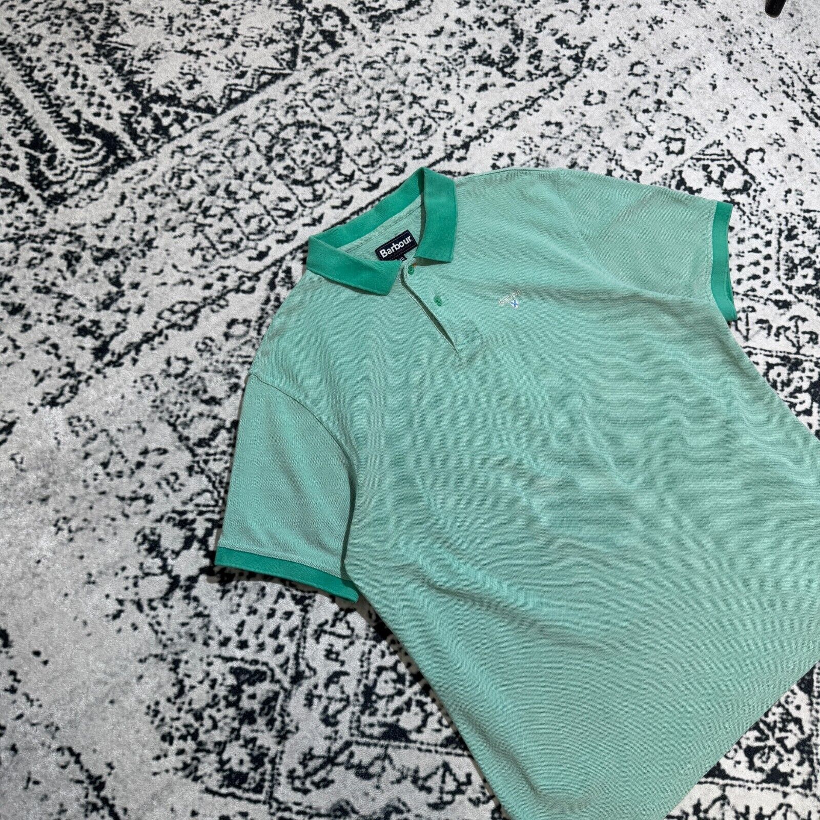 Barbour Vintage Barbour Unisex Green Cotton Polo Shirt Size XXL Size US XXL / EU 58 / 5 - 4 Thumbnail