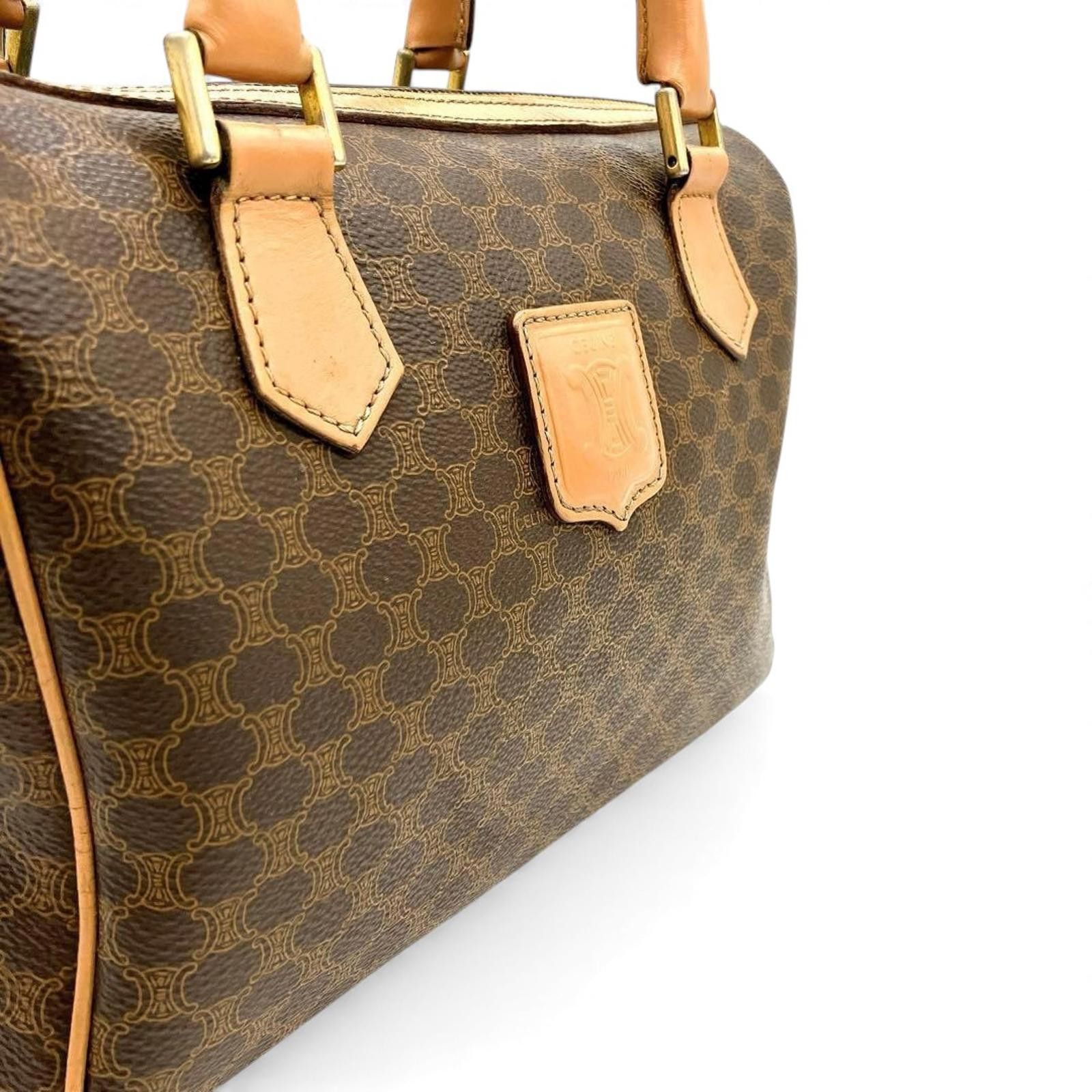 Celine Celine - Vintage Brown Monogram Handbag Leather Size ONE SIZE - 3 Thumbnail