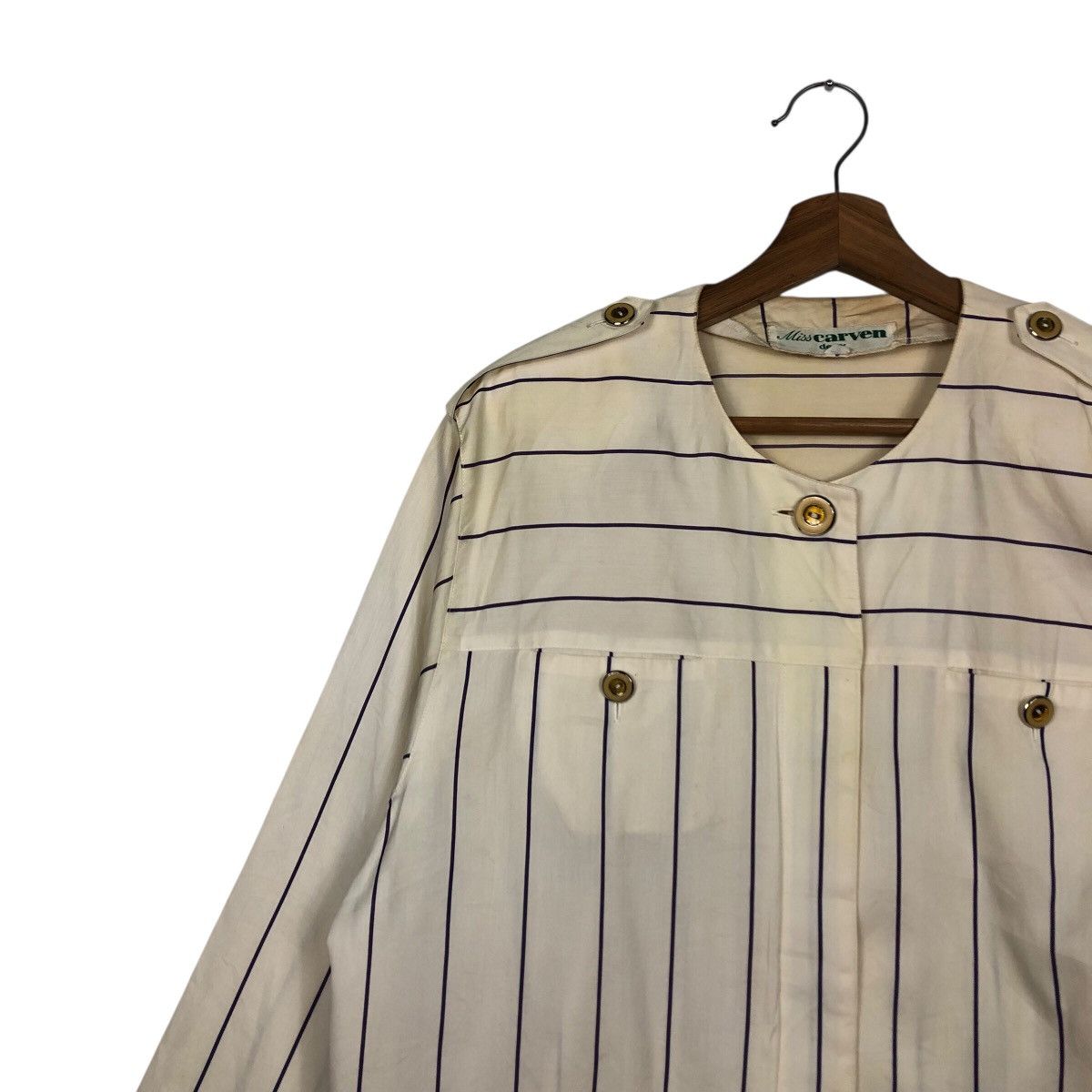 Carven 📌Miss Carven Deux Hickory Striped Work Design Size M / US 6-8 / IT 42-44 - 8 Thumbnail