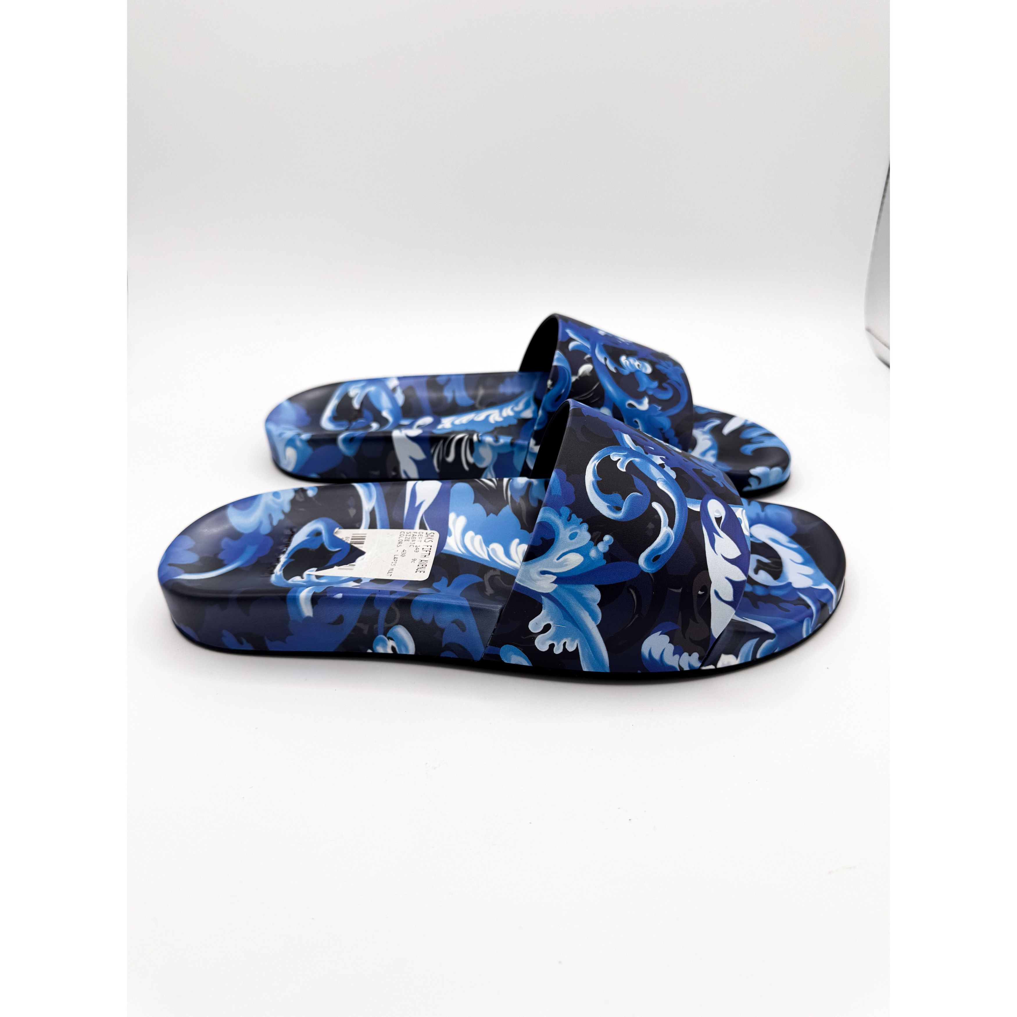 Versace Versace Blue Baroccoflage Slides US 10 / EU 43 Size US 10 / EU 43 - 5 Thumbnail
