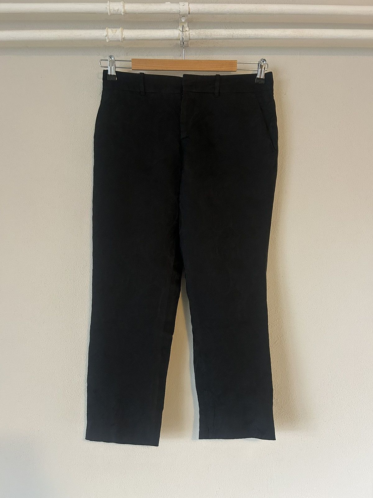 Gucci Gucci Black Silk Pants with Subtle Paisley Pattern - Size 42 Size 28" / US 6 / IT 42 - 1 Thumbnail