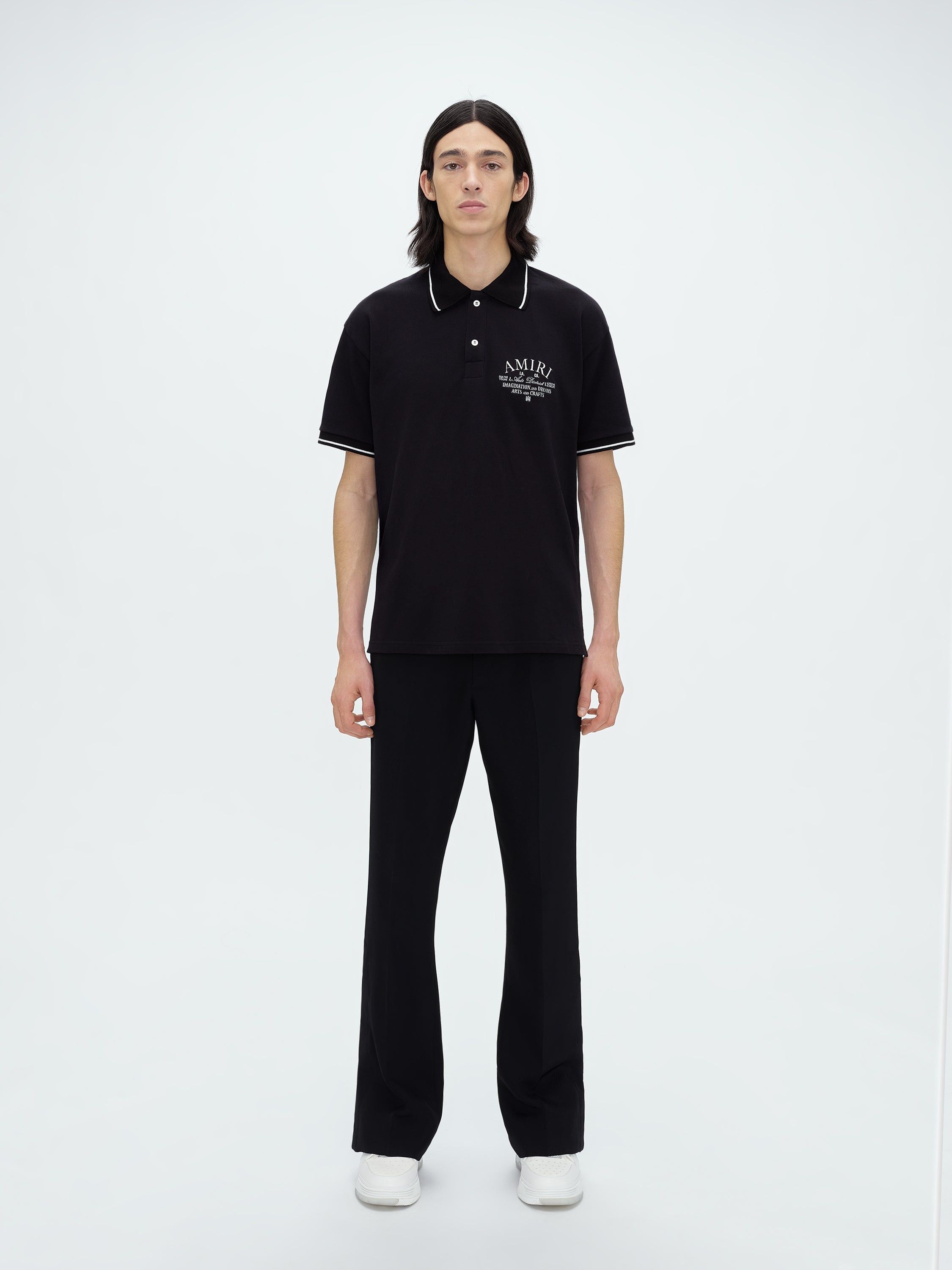 Amiri o1s1wg110825 Arts District Pique Polo Shirt in Black Size US XL / EU 56 / 4 - 2 Thumbnail