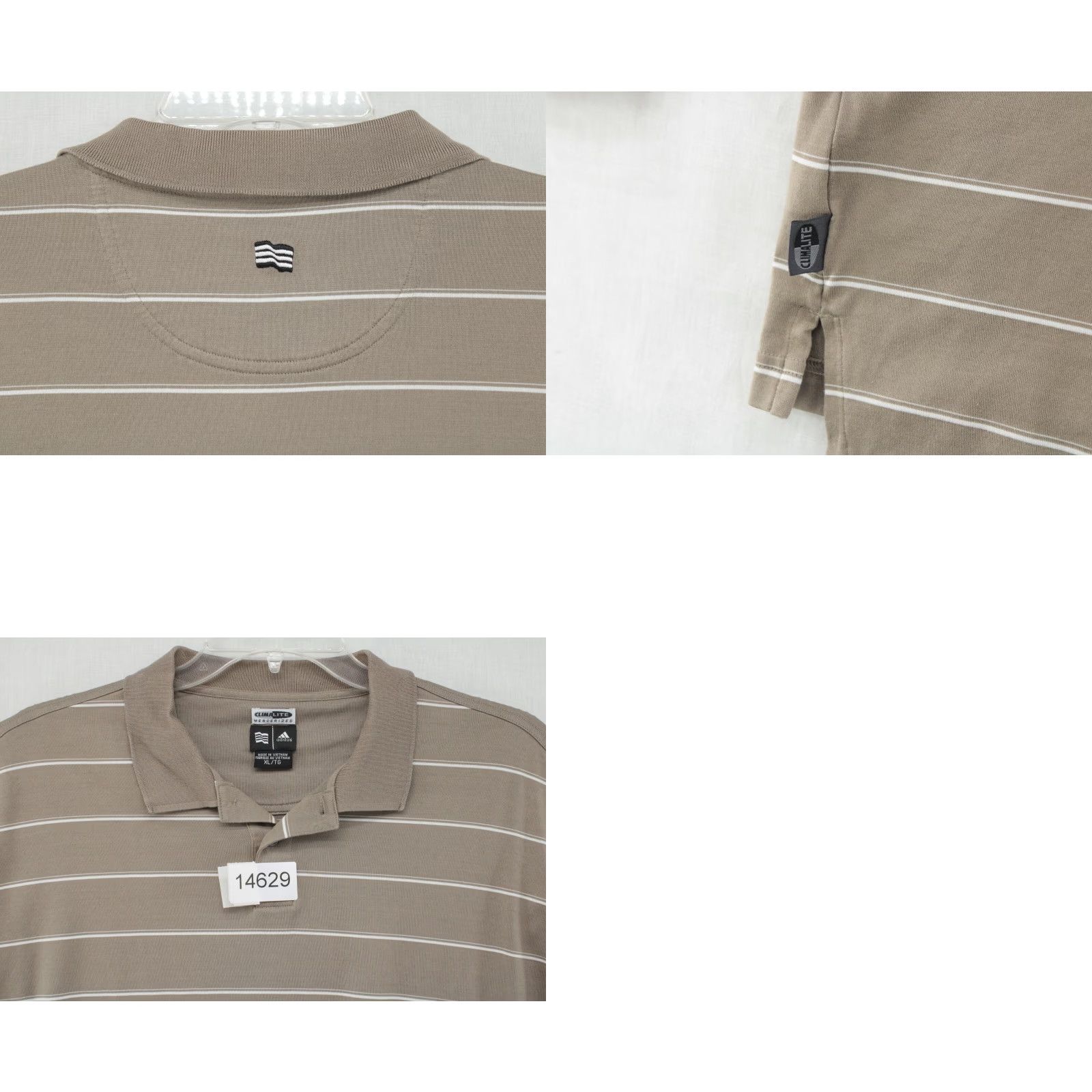 Adidas Adidas Shirt Men XL Brown Striped Golf Climalite Long Sleeve 1/4Button Pullover Size US XL / EU 56 / 4 - 8 Thumbnail