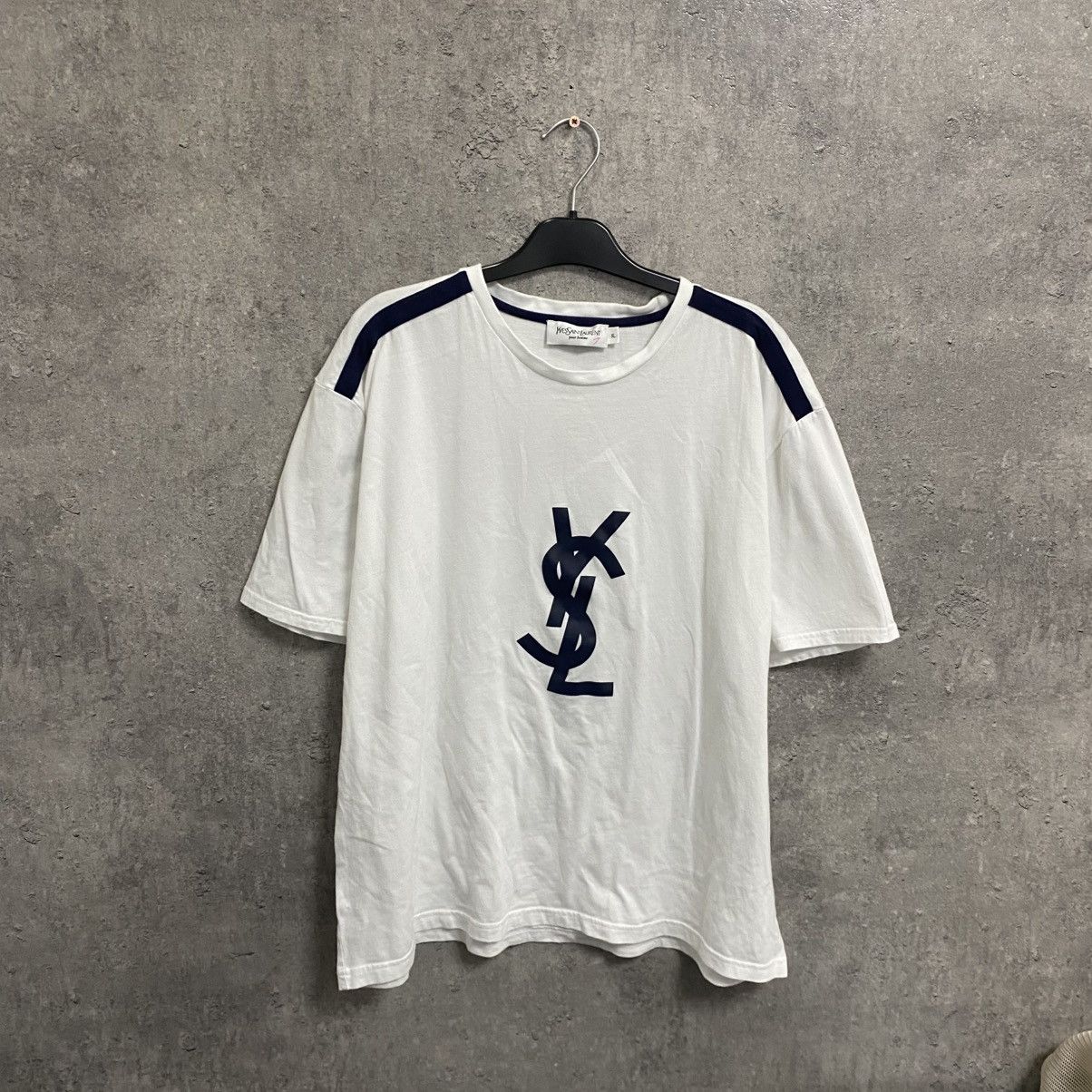 Yves Saint Laurent Vintage Yves Saint Laurent T-Shirt Big Logo YSL White Size US XL / EU 56 / 4 - 1 Thumbnail