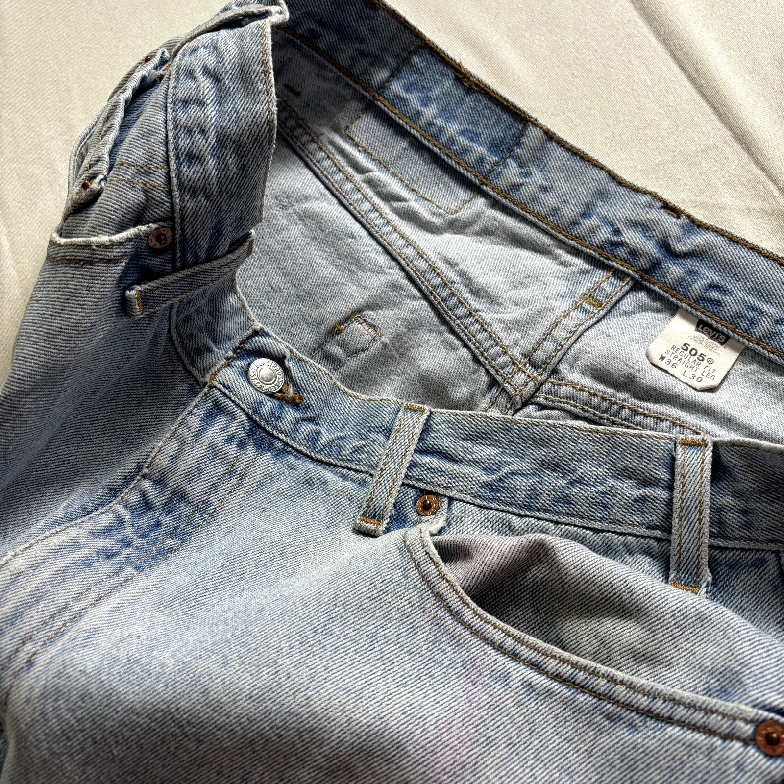 Levi's Levi's 505 Men's Sz 36x30 Blue Regular Fit Straight Leg 100% Size US 36 / EU 52 - 13 Thumbnail