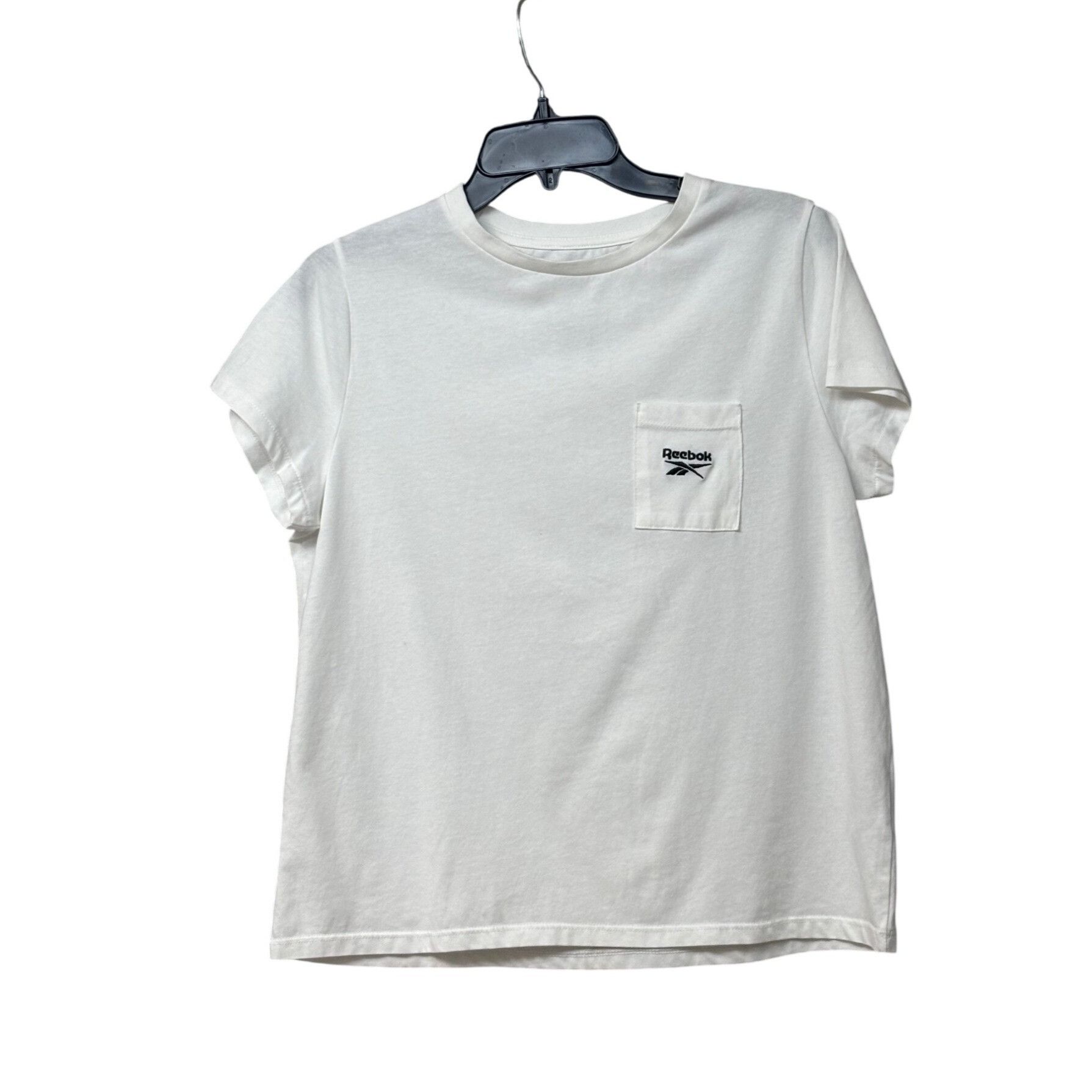 Reebok Reebok Women's Active Small-Logo Pocket Cotton T-Shirt, Whit Size L / US 10 / IT 46 - 7 Thumbnail