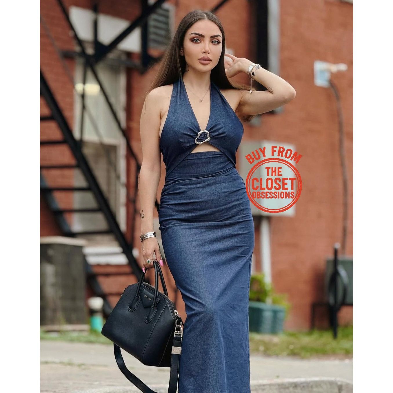 Zara Zara Pink midi/long dress Linen Blend with Cut Out