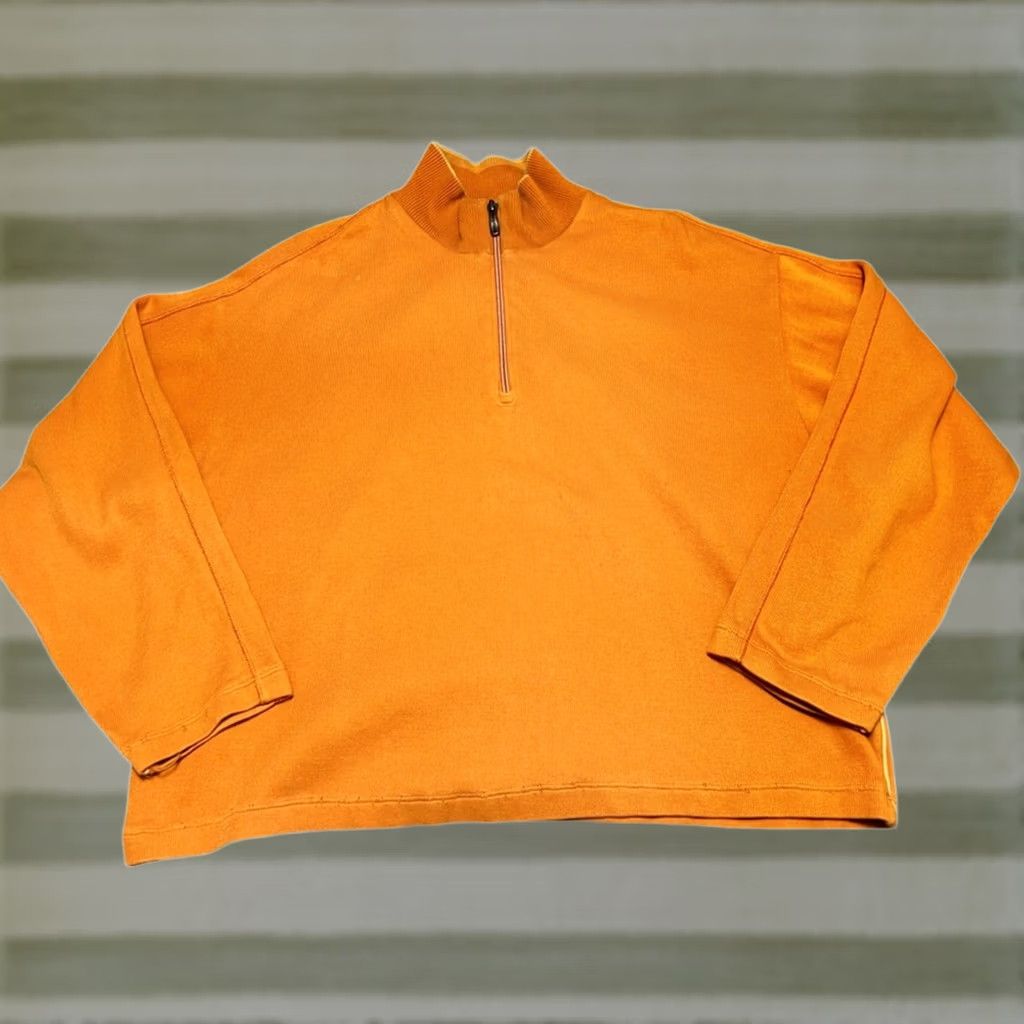 Tommy Bahama Tommy Bahama Pullover Men M Orange 1/4 Zip Golf Cotton Sweater Performance Shirt Size US M / EU 48-50 / 2 - 1 Thumbnail