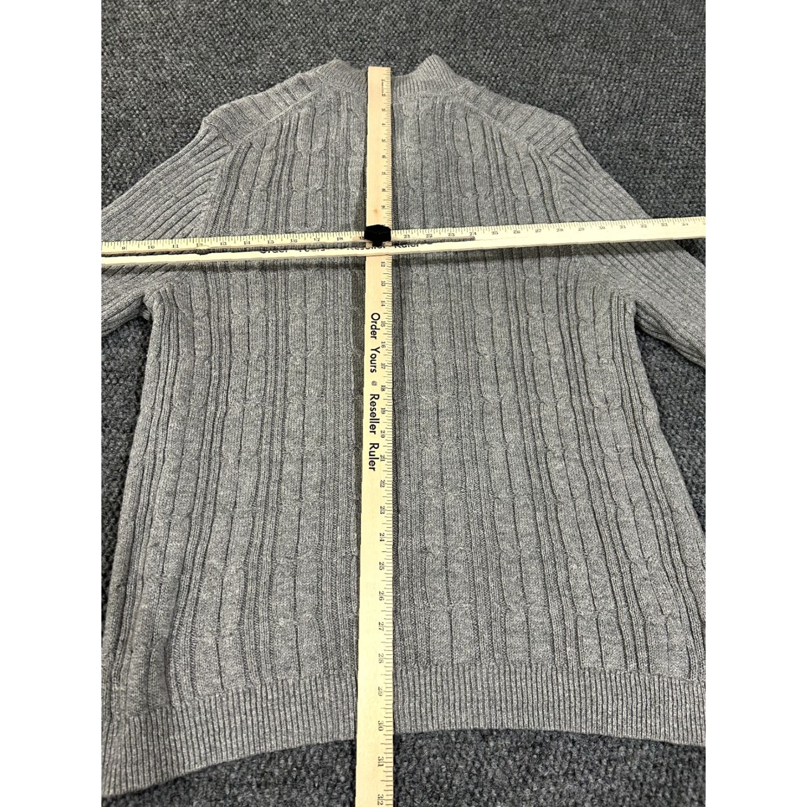 Tommy Bahama Tommy Bahama Sweater Mens L Gray Cable-Knit 1/4 Zip Pullover Size US L / EU 52-54 / 3 - 8 Thumbnail