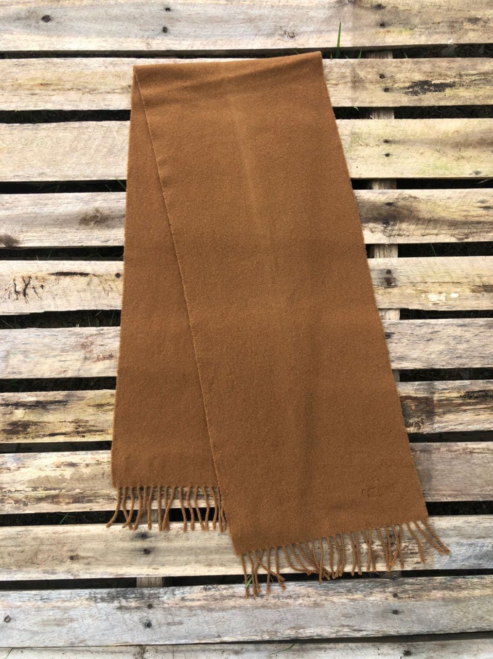 Celine × Vintage Vintage Celine Lamswool Scarf Made In Scotland Size ONE SIZE - 1 Thumbnail