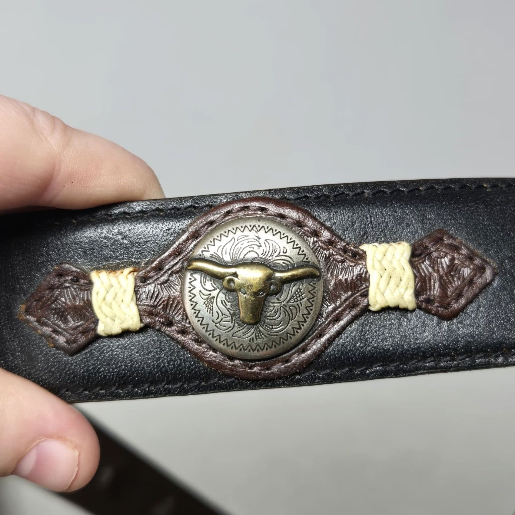 Vintage VINTAGE Jack Daniels Belt Leather Men's 38 Black Western Style Rare Belt Mens Black Leather Western 38 Jack Daniels Vintage Size 38 - 5 Thumbnail