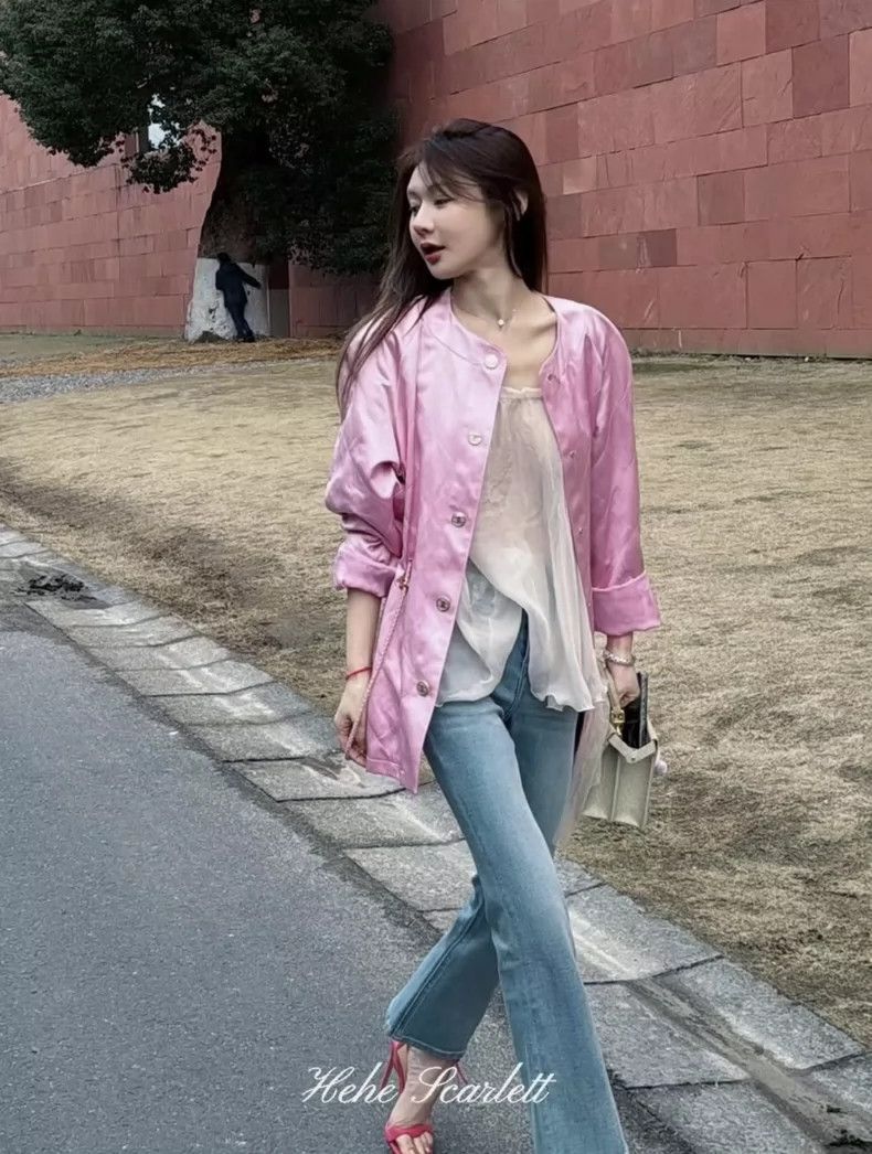 Chanel Chanel 23P pink diamond silk drawstring jacket Size S / US 4 / IT 40 - 8 Thumbnail