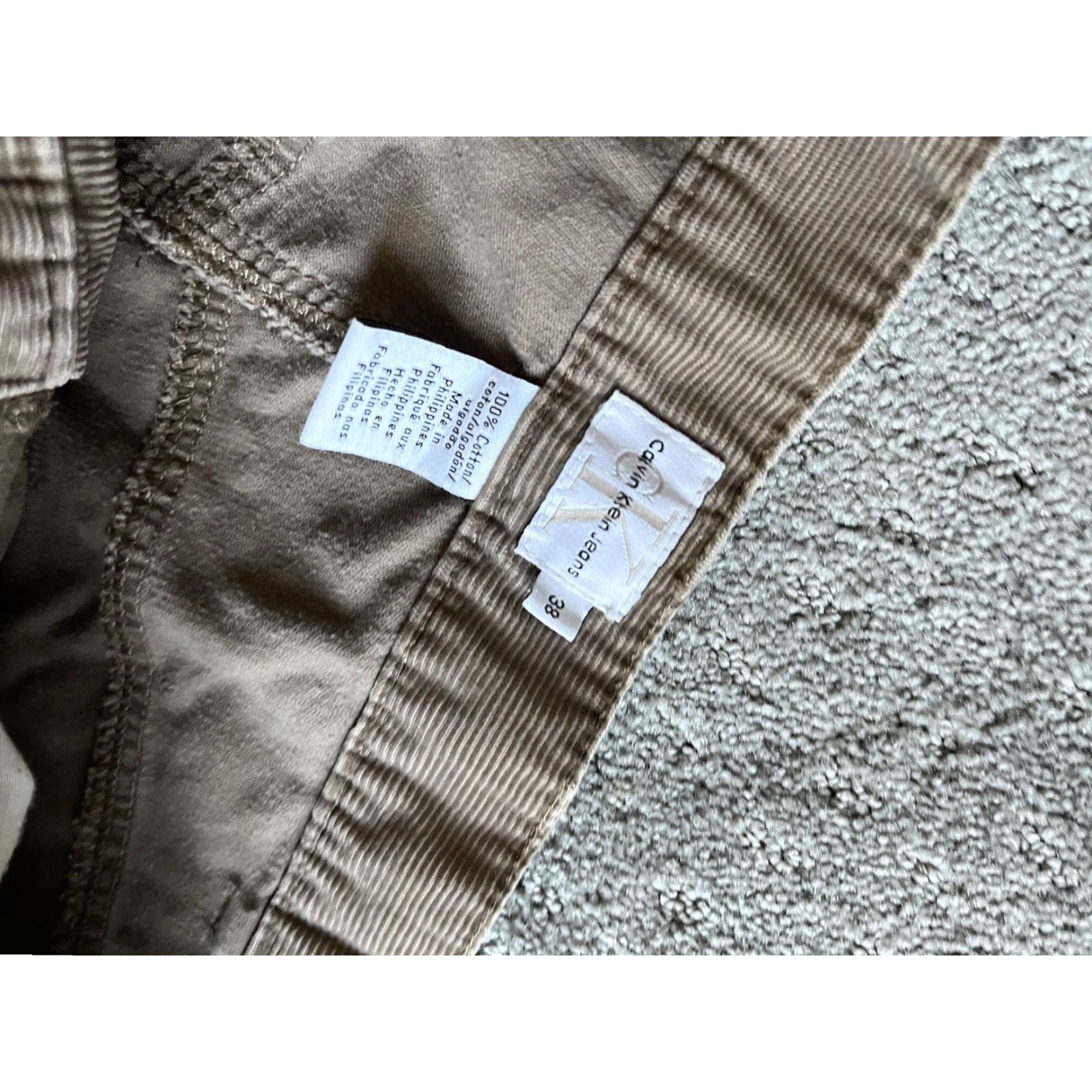 Calvin Klein Vintage Calvin Klein Pants Mens 38x30 Brown Corduroy Chino Straight Leg Casual Khaki Size US 38 / EU 54 - 5 Thumbnail