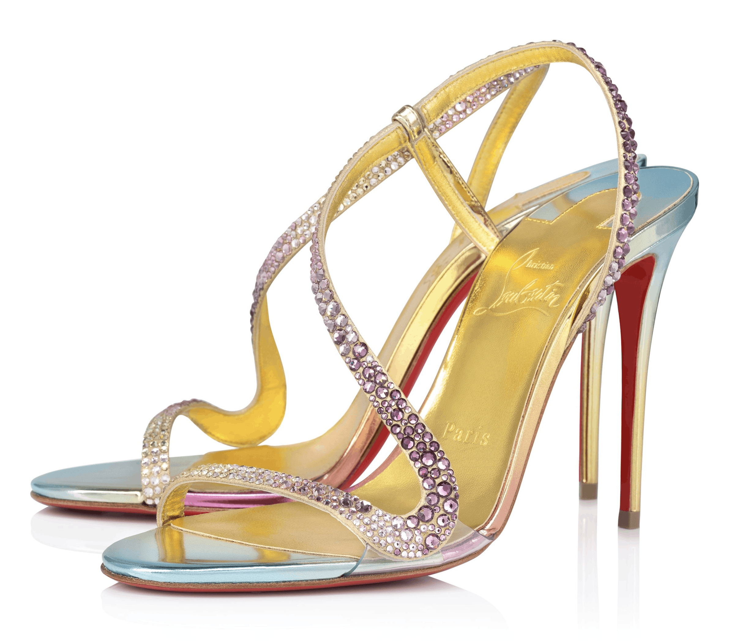 Christian Louboutin Rosalie Strass Boreal 100 Ankle Strap Sandal Heel Pump 40 Size US 10 / IT 40 - 1 Thumbnail