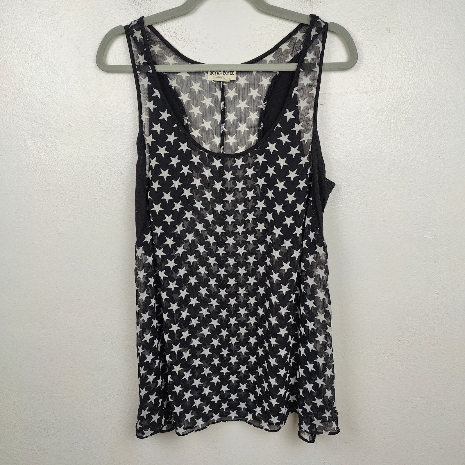 Other Vintage Y2K Royal Bones Sheer Tank Top Size XL Black White Size XL / US 12-14 / IT 48-50 - 1 Thumbnail