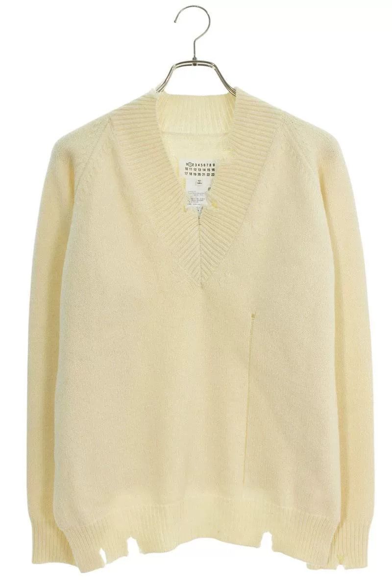Maison Margiela Maison Margiela White Knit Sweater Size S / US 4 / IT 40 - 1 Thumbnail