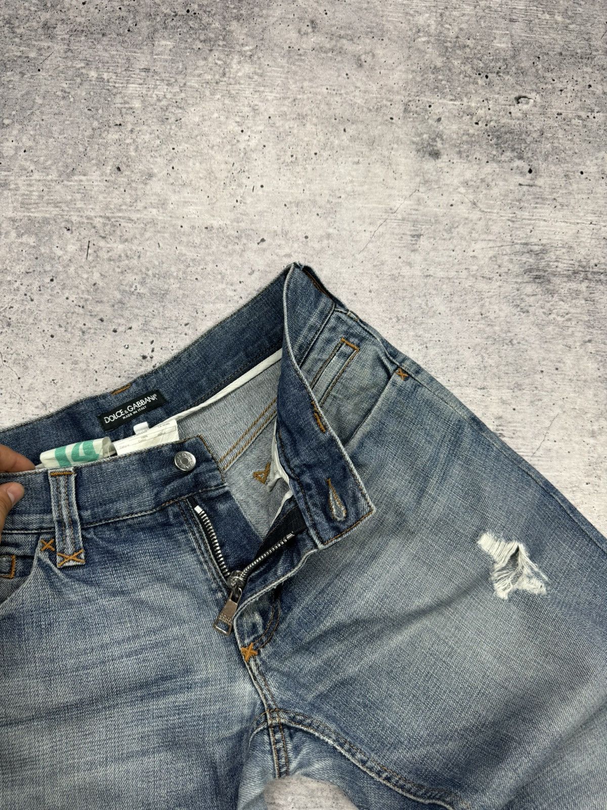 Dolce & Gabbana × Vintage Dolce&Gabbana Metal Pocket Big Logo Blue Stonewashed Jeans Size US 32 / EU 48 - 13 Thumbnail