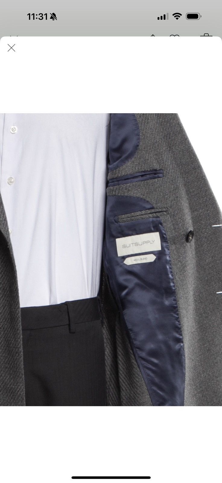 Suitsupply SUIT SUPPLY GREY DOUBLE BREAST BLAZER SIZE 40R Size 40R - 4 Thumbnail