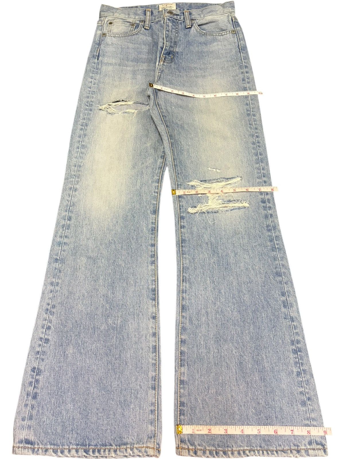 Hysteric Glamour Vintage Japanese Ungrid Faded Wash Distress Flare Jeans Size 28" / US 6 / IT 42 - 8 Thumbnail
