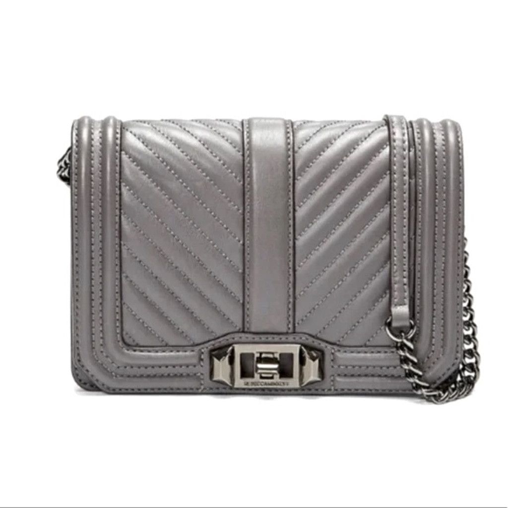 Rebecca Minkoff Rebecca Minkoff Grey Love Quilted Leather Crossbody Bag Size ONE SIZE - 1 Thumbnail