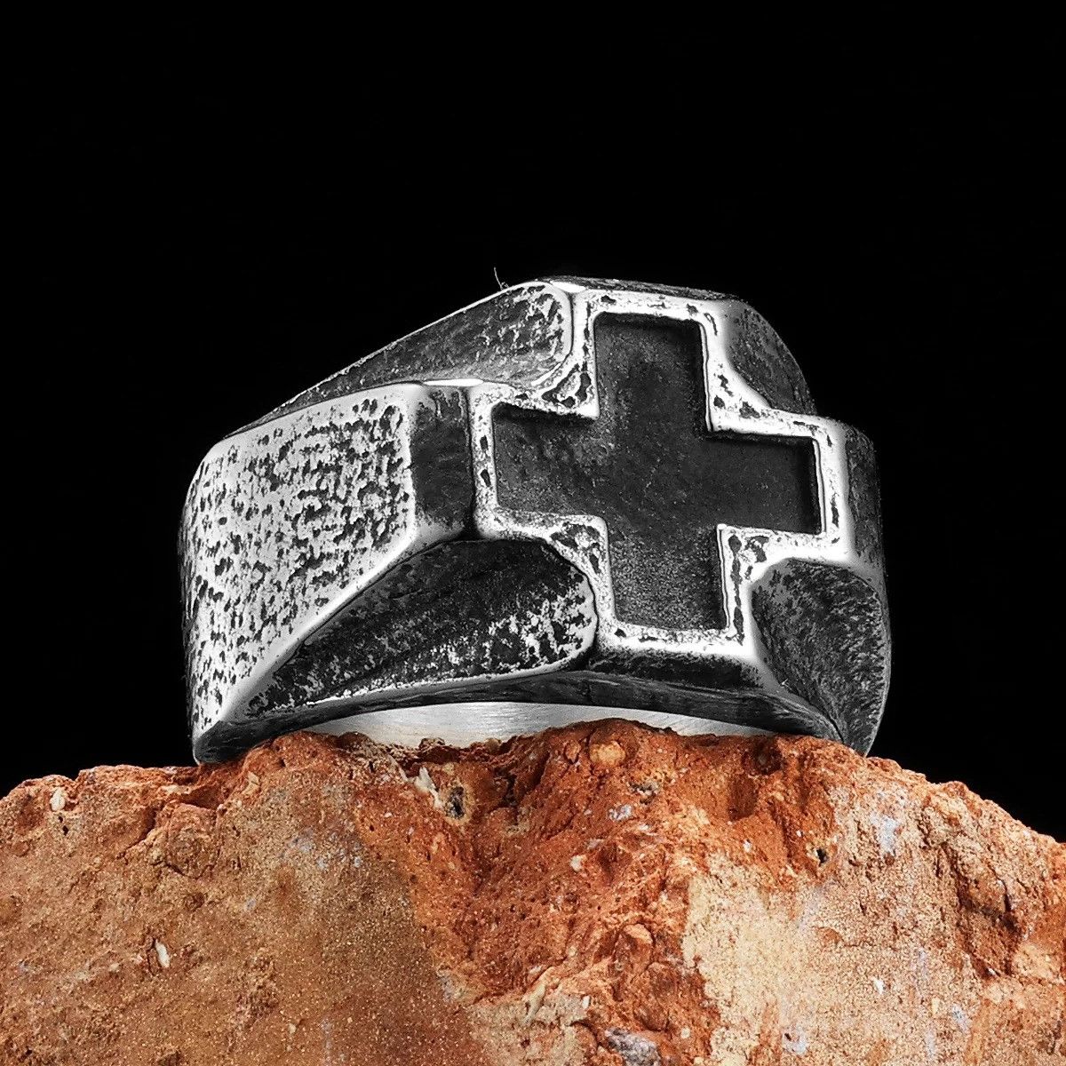 Jewelry Cross Amulet Ring Jewelry Streetwear Fashion Gift Size ONE SIZE - 5 Thumbnail