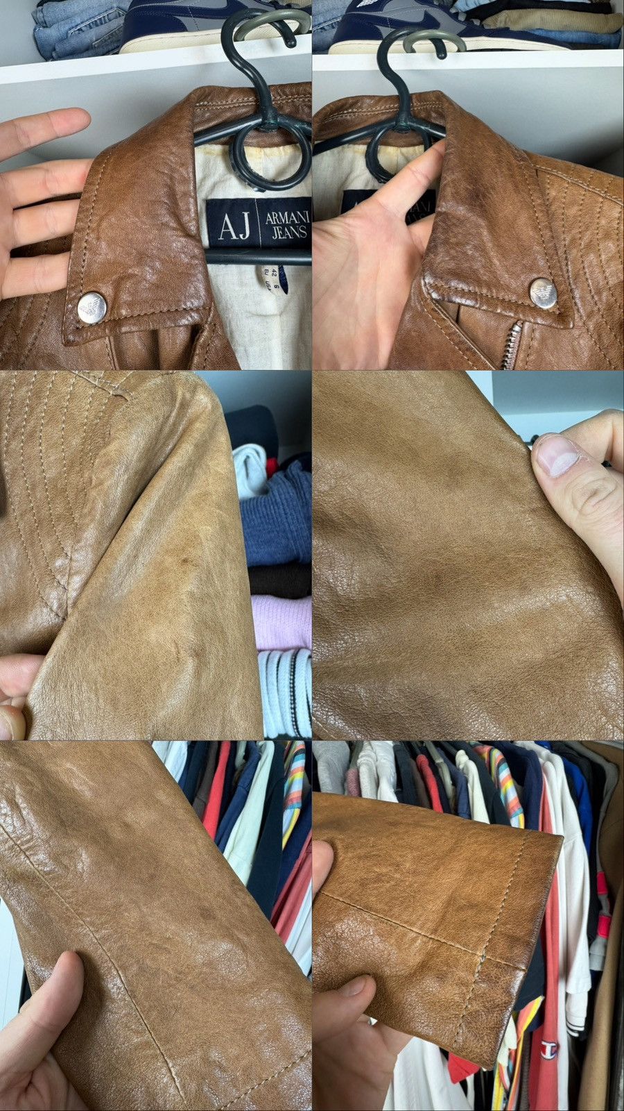 Armani Armani Jeans Women’s Leather Motorcycle Jacket Size M / US 6-8 / IT 42-44 - 3 Thumbnail
