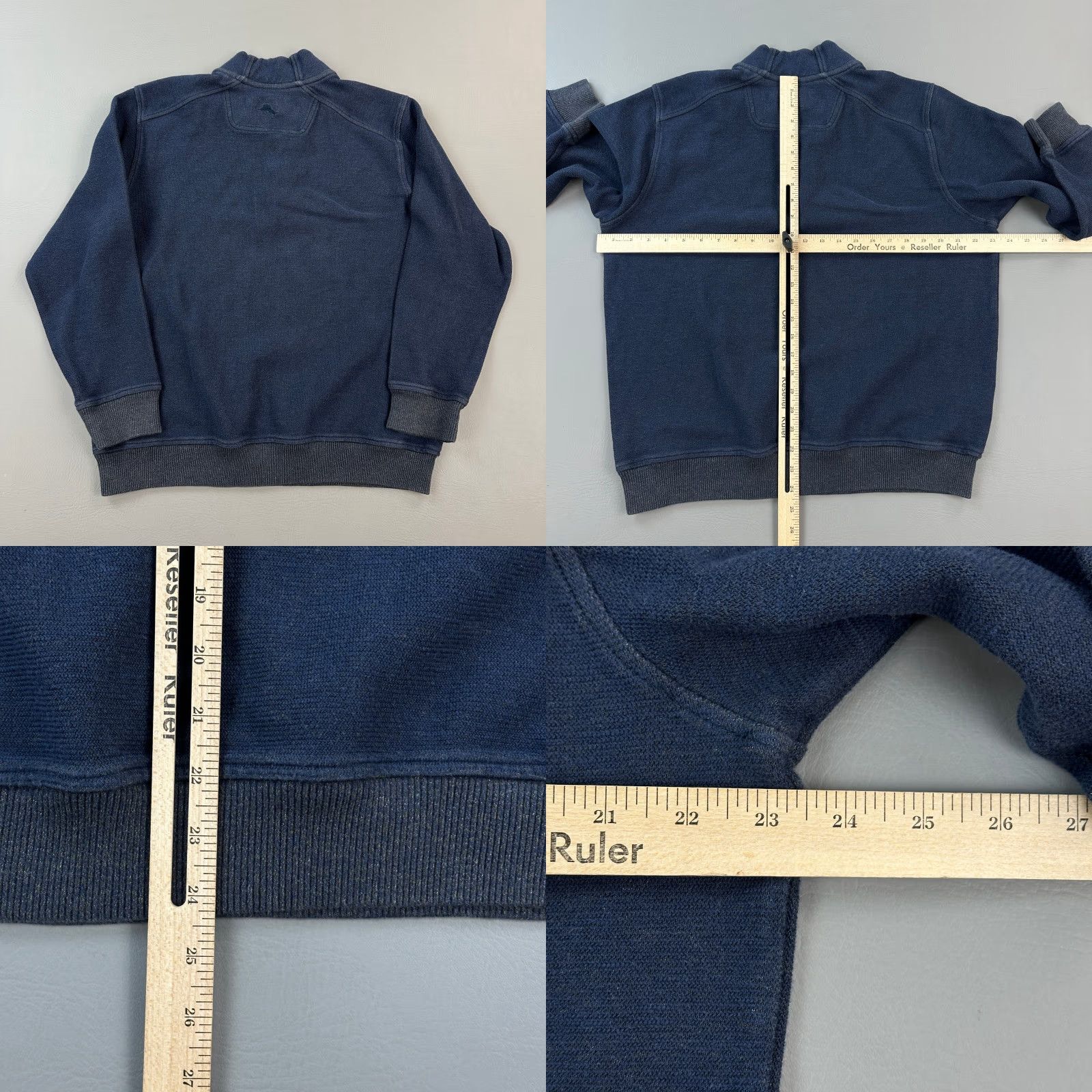 Tommy Bahama Tommy Bahama Sweater Mens Large Blue 1/4 Snap Mock Neck Pullover Golf Casual Shirt Size US L / EU 52-54 / 3 - 8 Thumbnail