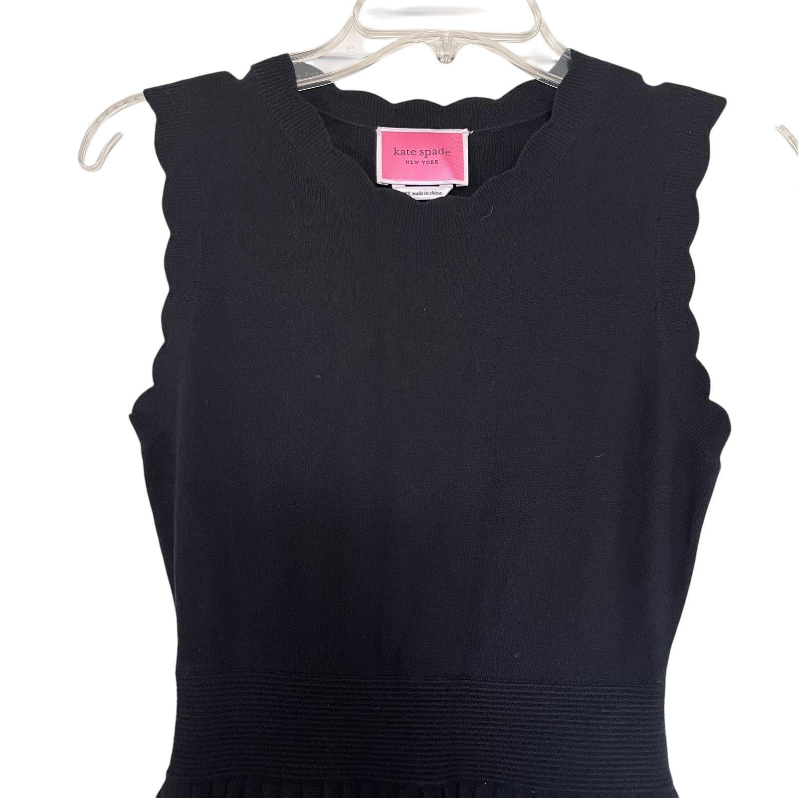 Kate Spade Kate Spade Black Pleated Scalloped Knit Sweater Midi Dress Size XS / US 0-2 / IT 36-38 - 4 Thumbnail
