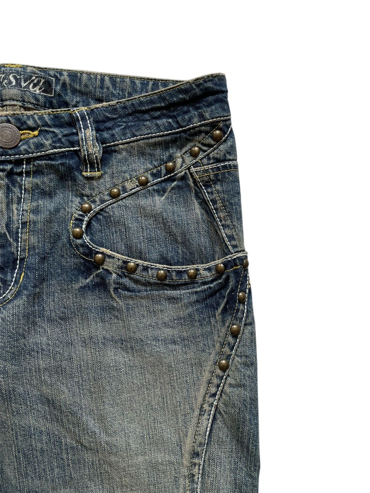 Japanese Brand OFFER!!Very Rare Vintage Casva Stub Flare Jeans Size US 32 / EU 48 - 8 Thumbnail