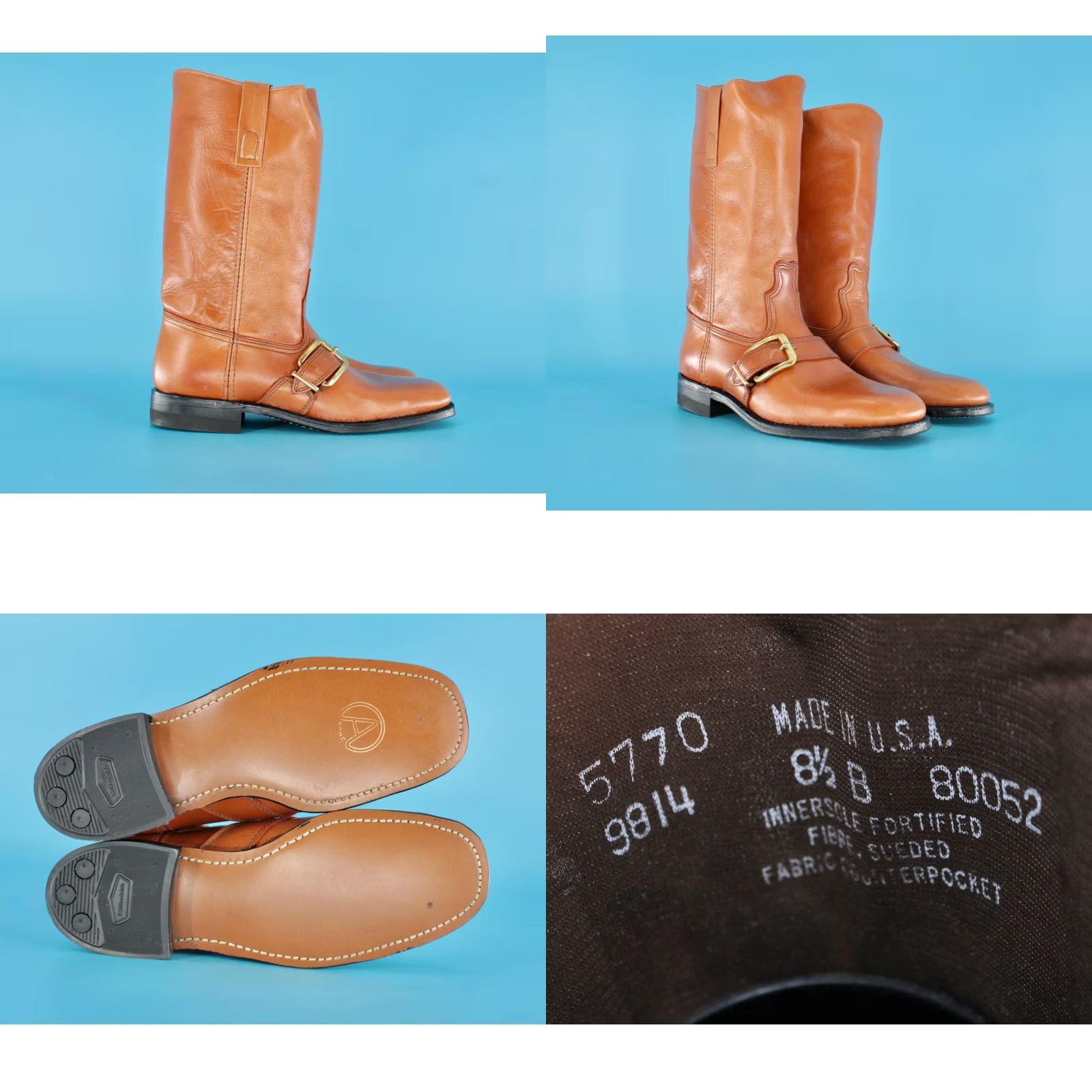 Vintage VINTAGE 70s Brown Dingo Boots Mens 8.5 B Engineer Biker 1970s Size US 9 / EU 42 - 8 Thumbnail