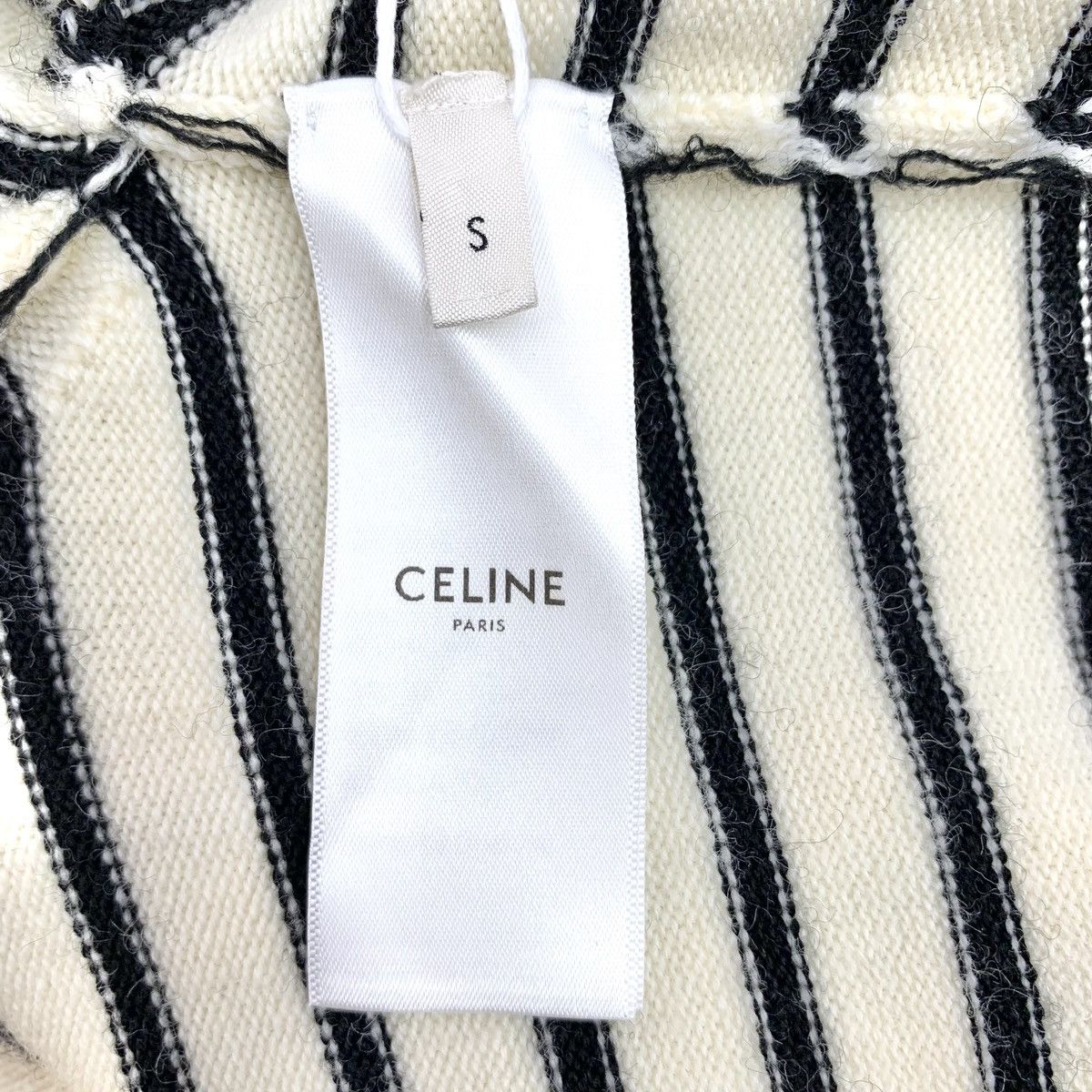 Celine Celine Beige Striped Wool Long Sleeve Knit Sweater K26WX Size S / US 4 / IT 40 - 6 Thumbnail