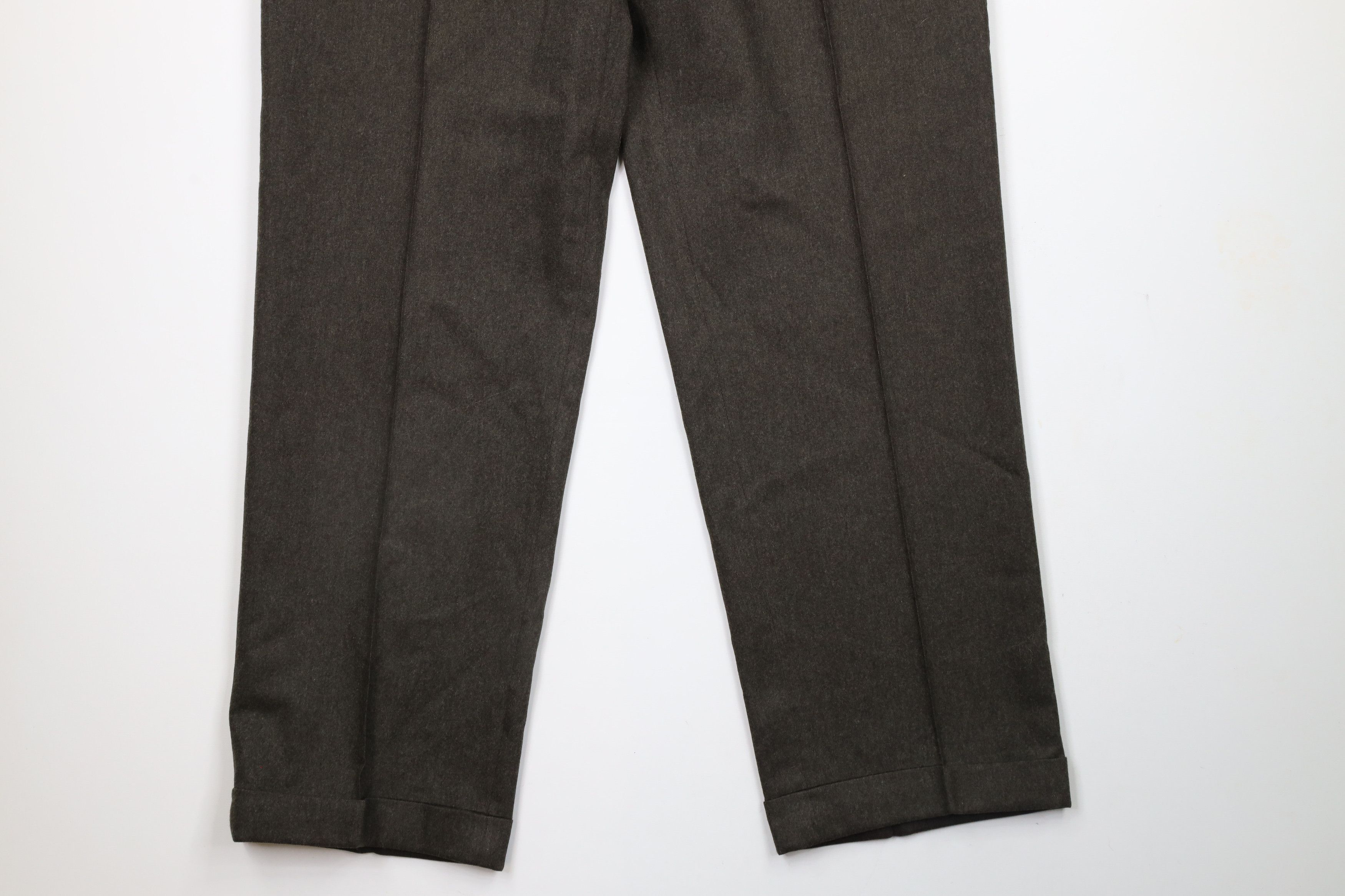 Vintage Vintage 90s Streetwear Wool Wide Leg Chino Pants Green Size US 38 / EU 54 - 4 Thumbnail