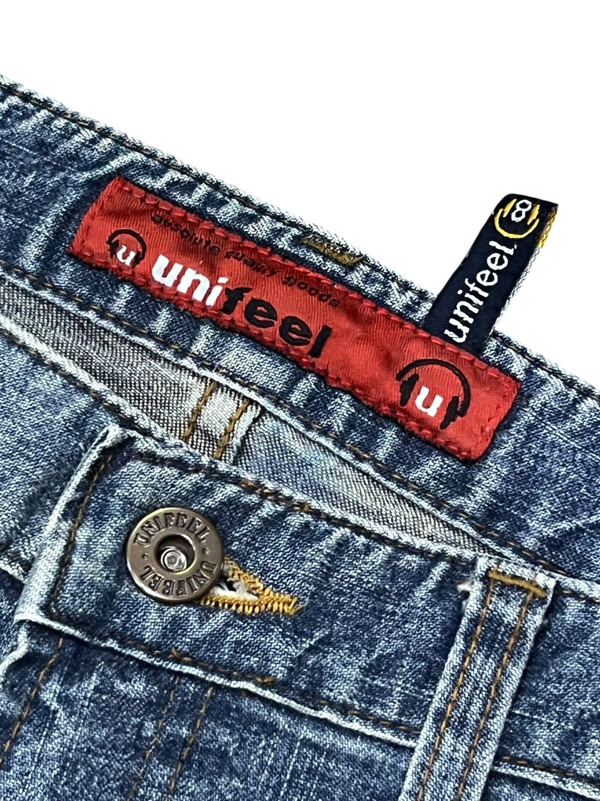 Fragment Design UNIFEEL Gemstones Studded Frayed Stretch Denim Flare Jeans Size 28" / US 6 / IT 42 - 15 Thumbnail