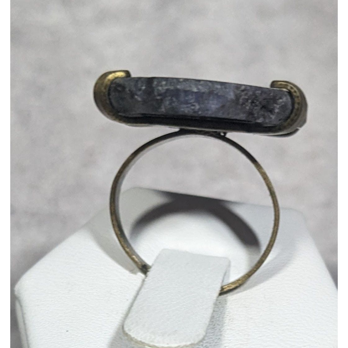 Other Dark Blue Dyed Geode Slice Adjustable Statement Ring Size 6 Size ONE SIZE - 3 Thumbnail