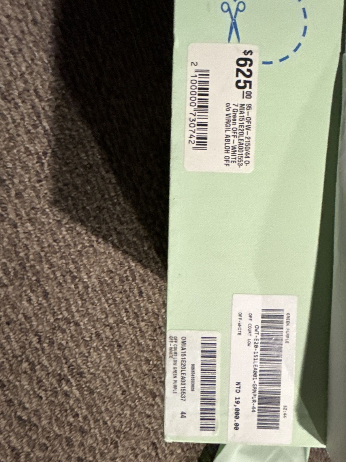 Off-White C/O VIRGIL ABLOH White/Green Court Low Sneakers 11/44 Size US 11 / EU 44 - 4 Thumbnail