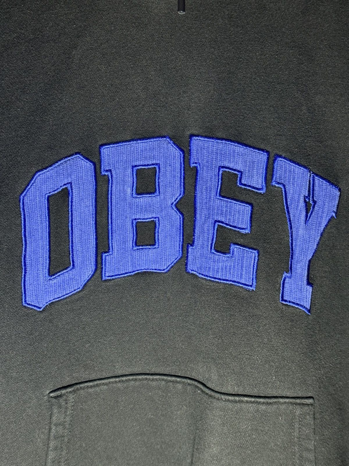 Obey Obey Men's Black and Blue lettering Hoodie Size US M / EU 48-50 / 2 - 2 Thumbnail