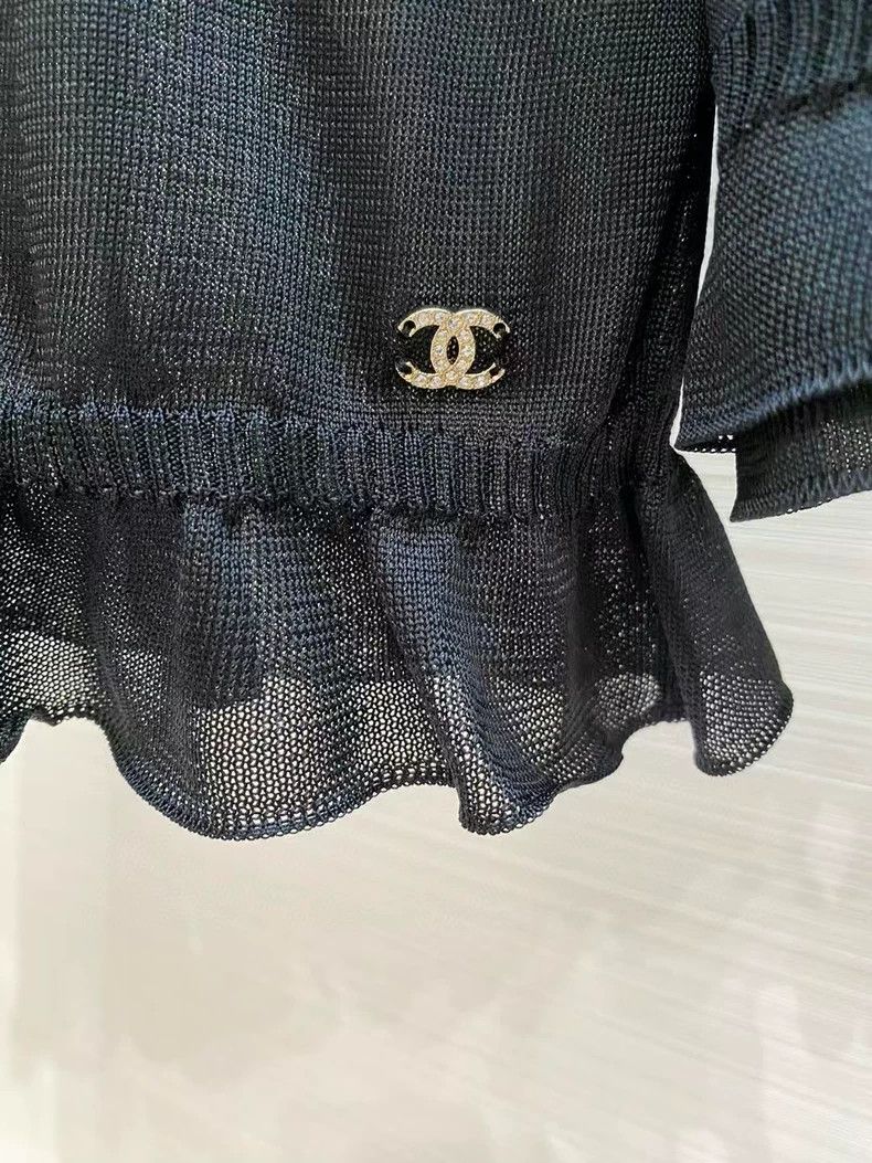 Chanel Chanel 23S top ruffled thin knit sweater Size XXS / US 00 / IT 34 - 5 Thumbnail