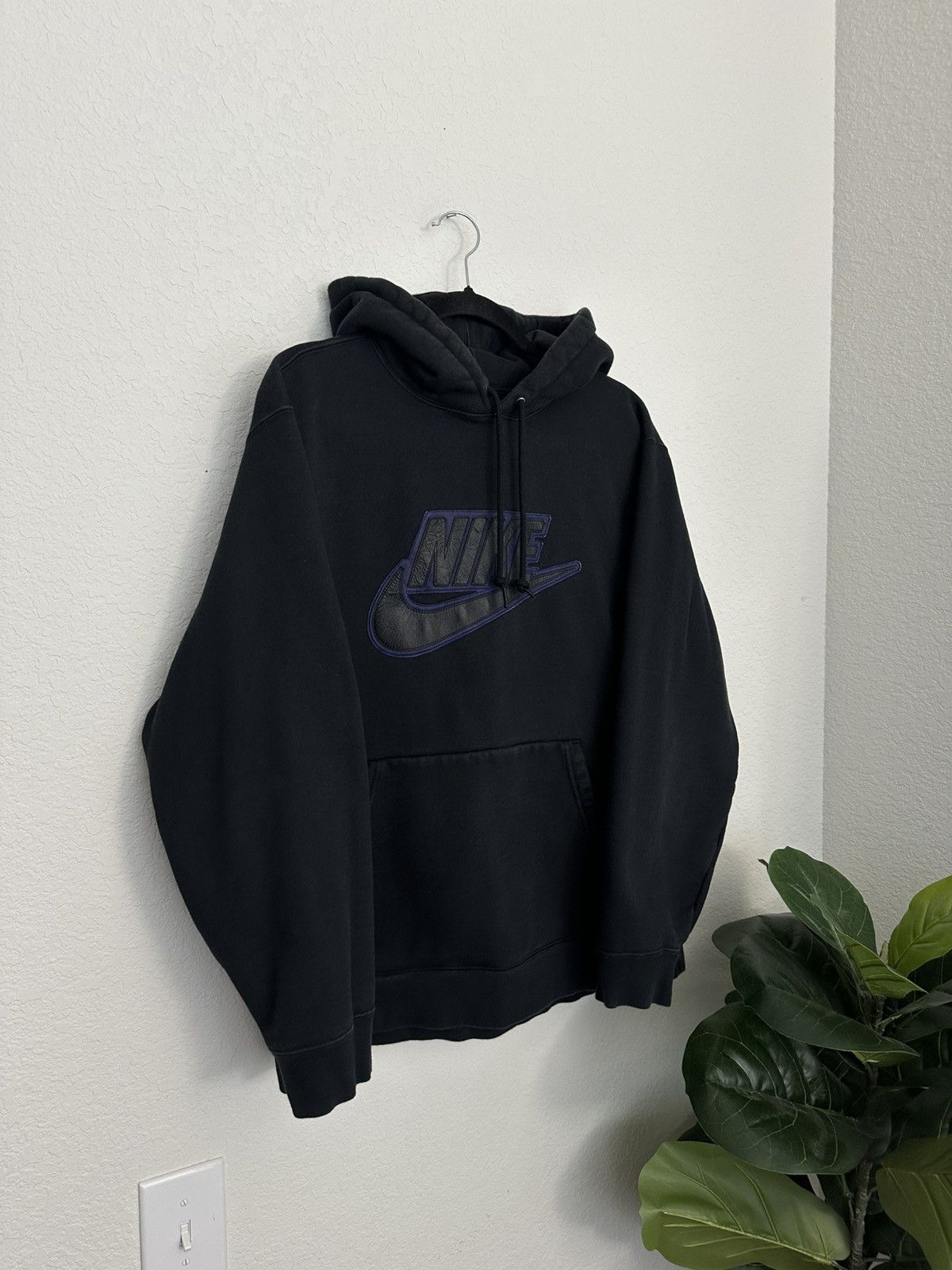 Supreme Nike Leather Appliqué Hooded Sweatshirt (FW19) - $160