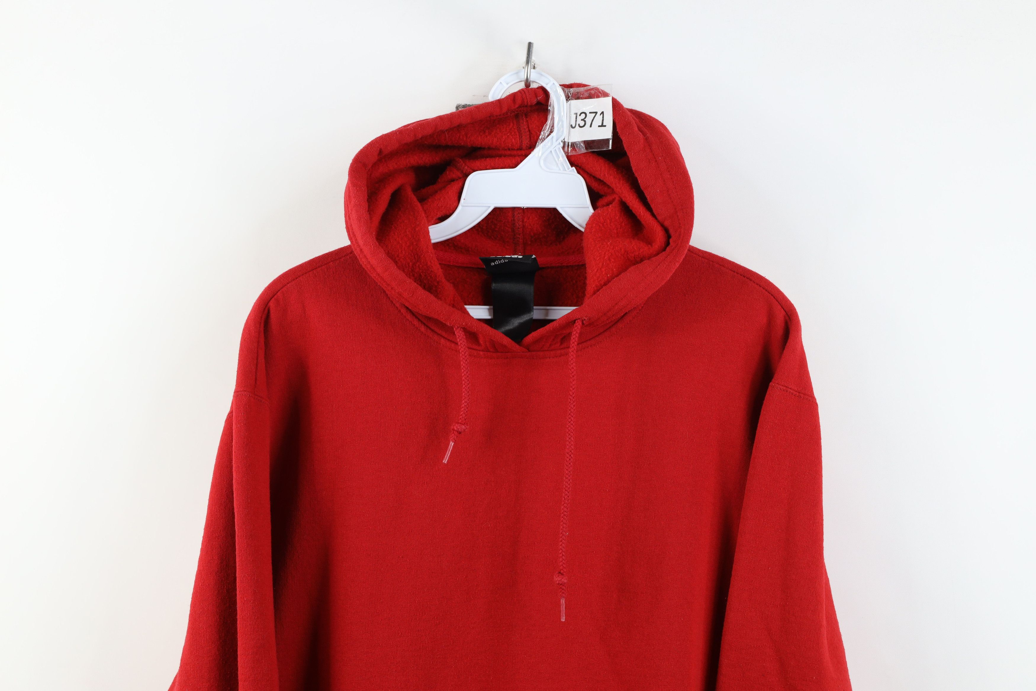 Adidas Vintage Y2K Adidas Blank Heavyweight Hoodie Sweatshirt Red Size US L / EU 52-54 / 3 - 2 Thumbnail