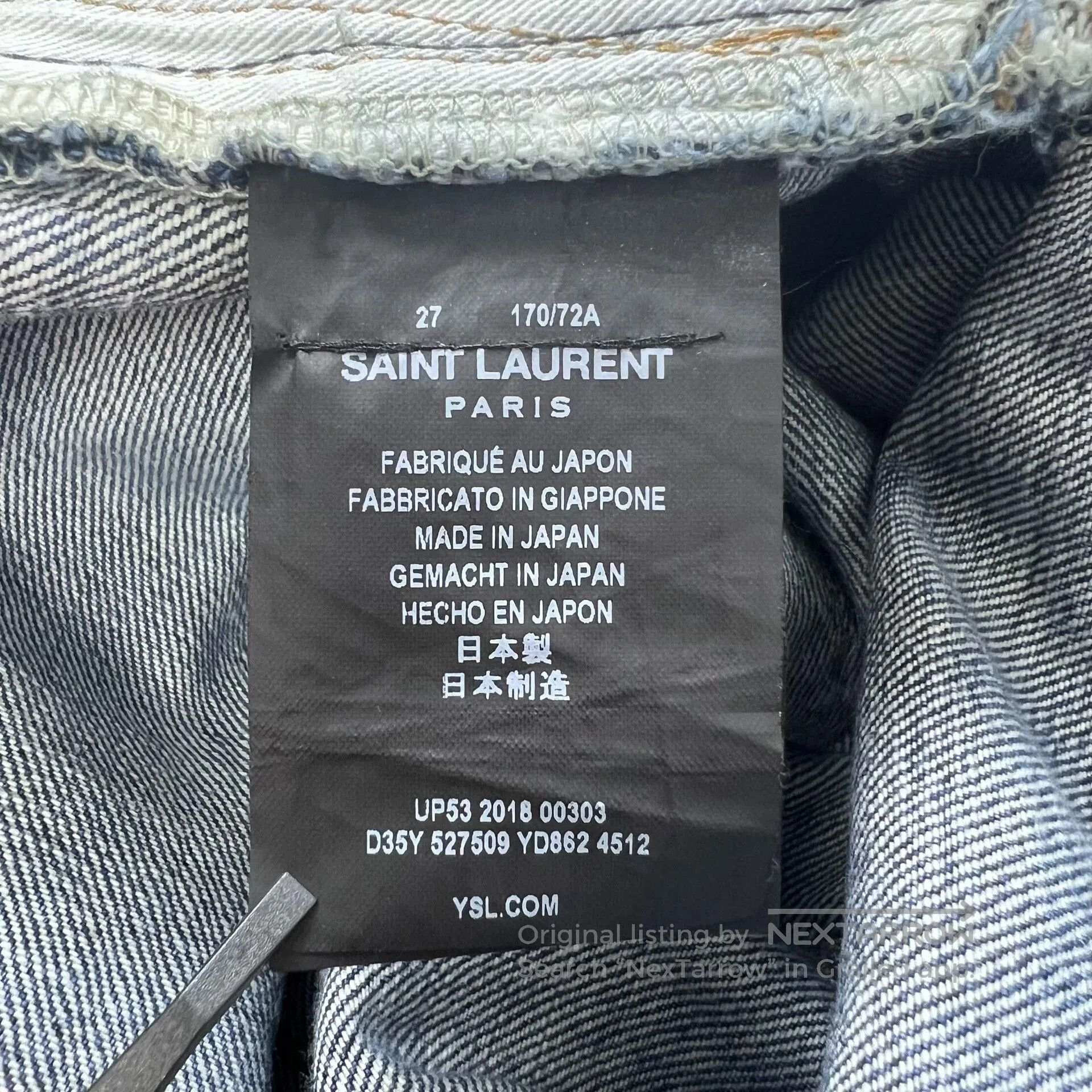 Saint Laurent Paris Saint Laurent Distressed Denim Pants for Men. Size US 27 - 6 Thumbnail