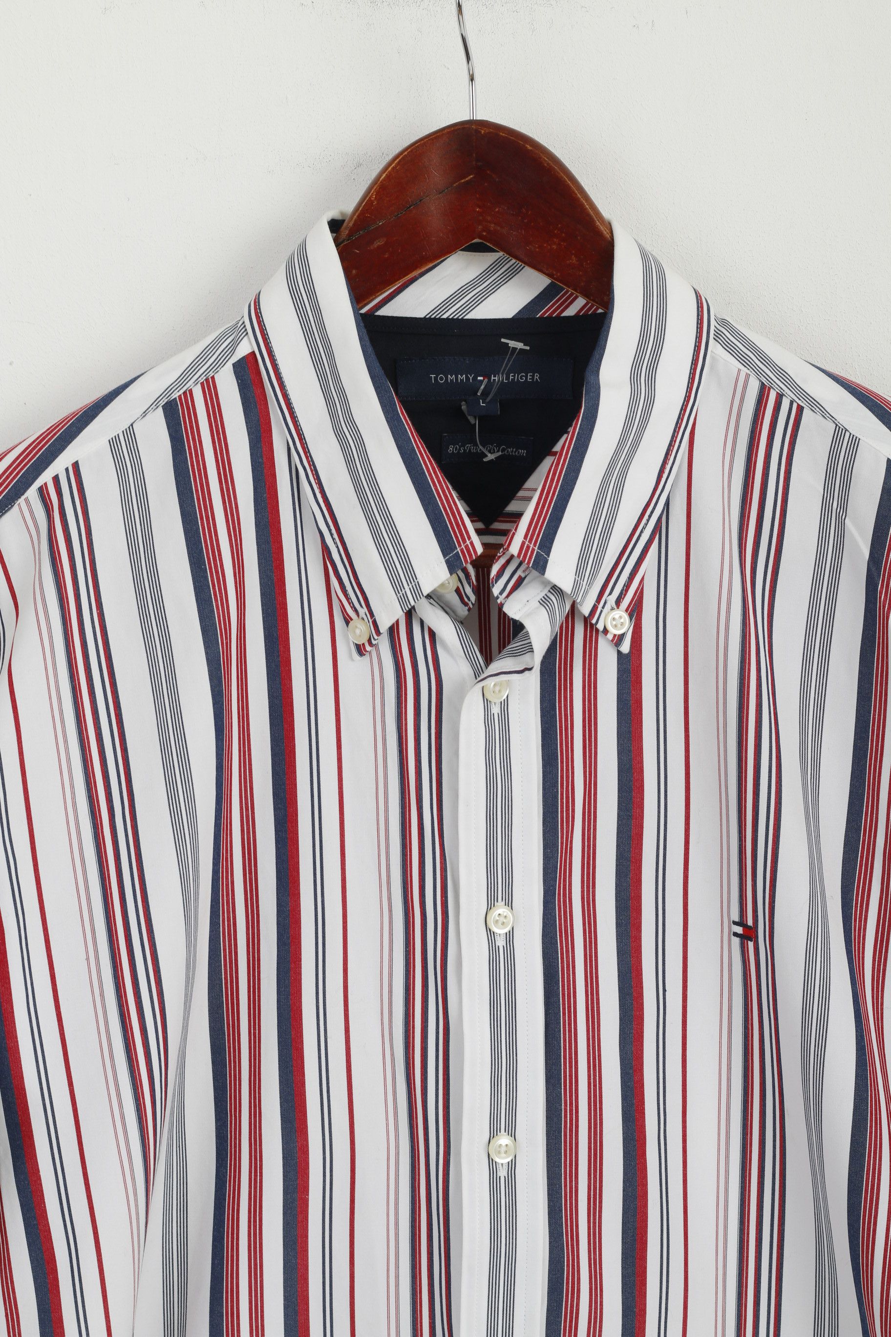 Tommy Hilfiger Tommy Hilfiger Men L Casual Shirt Striped Cotton 6997 Size US L / EU 52-54 / 3 - 3 Thumbnail
