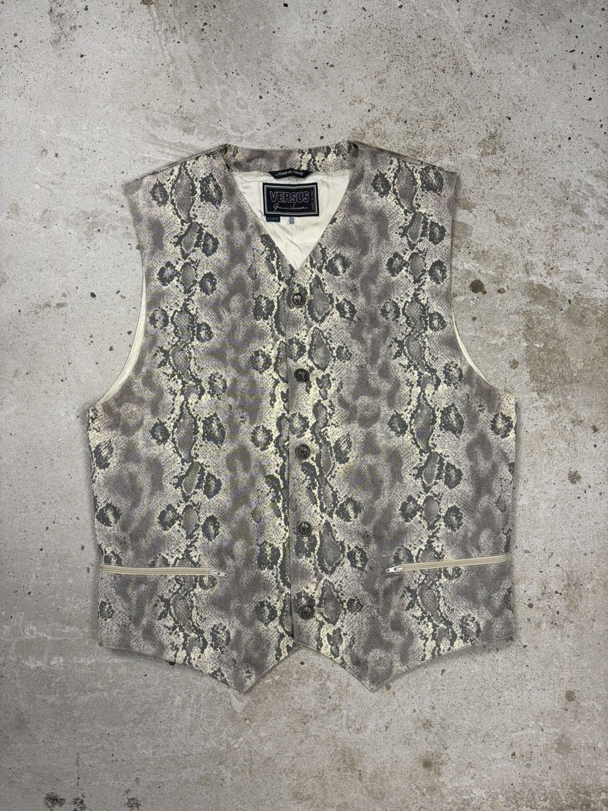 Versace Vintage 1990s Versus Gianni Versace Snake Print Animal Vest Size US M / EU 48-50 / 2 - 1 Thumbnail